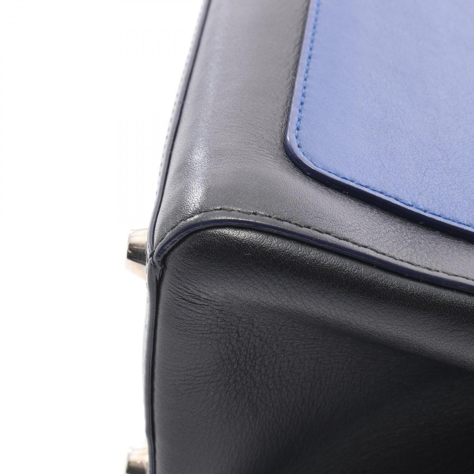 Christian Dior Black Blue Leather Handbag Shoulder Bag (Pre-Owned)