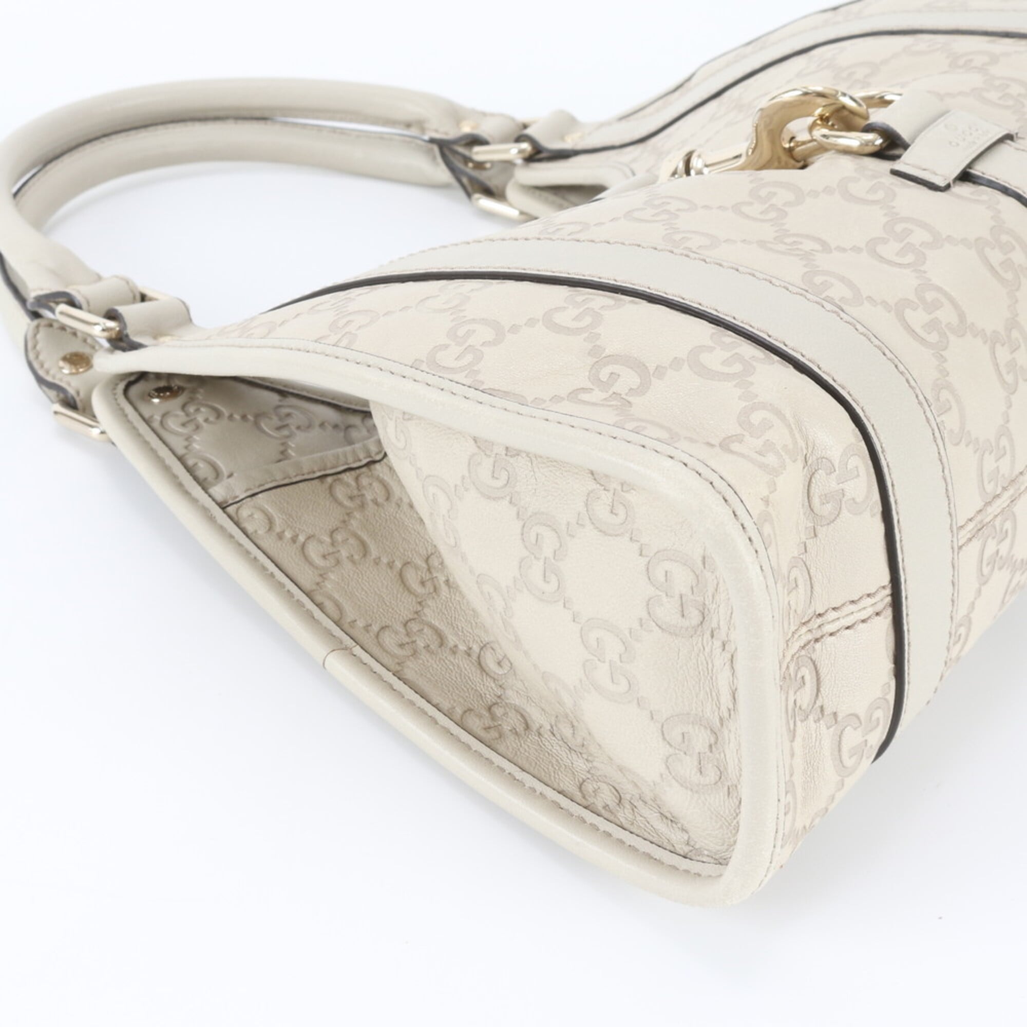 Gucci Guccissima White Leather Handbag (Pre-Owned)