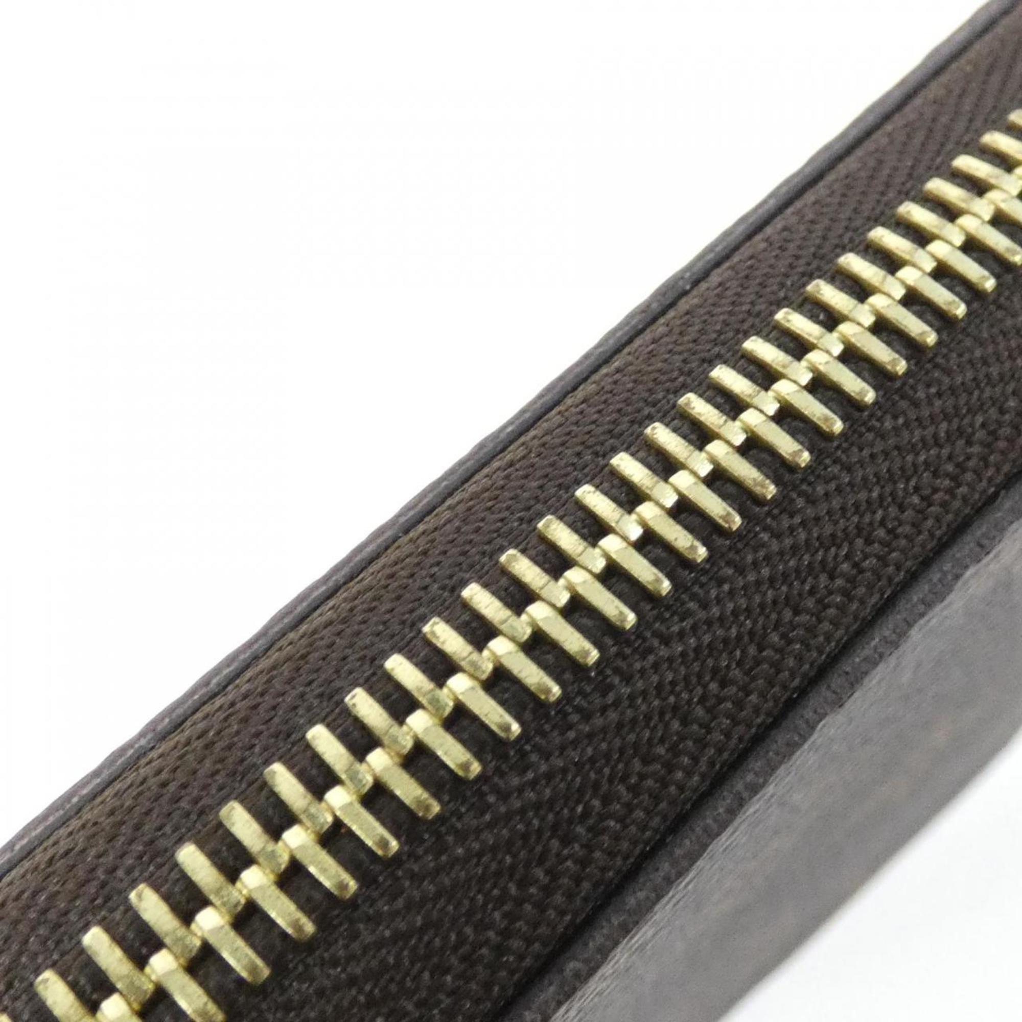 Louis Vuitton Fuchsia Marron Coated Canvas Long Wallet (Bi-Fold) (Pre-Owned)