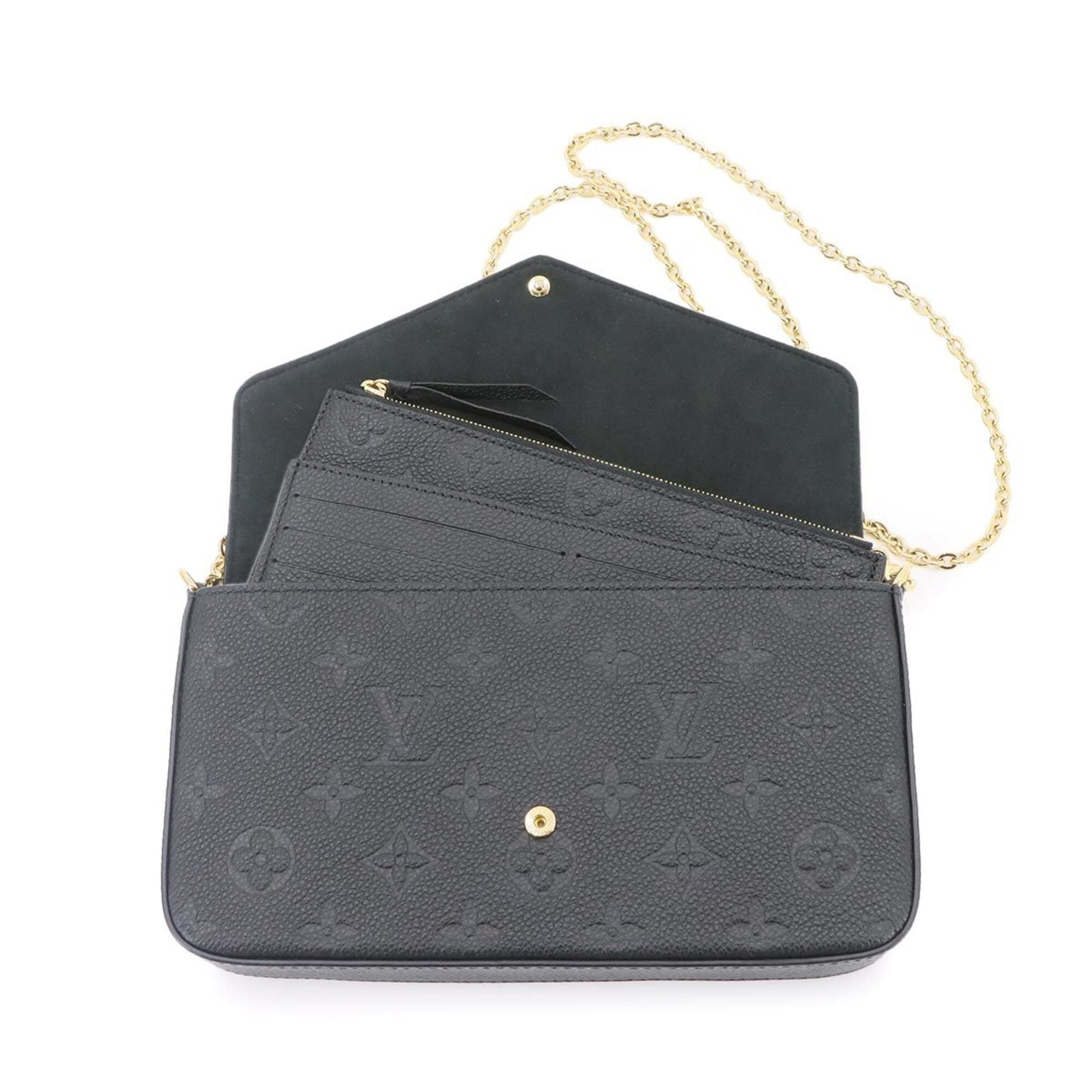 Louis Vuitton Monogram Empreinte Noir Monogram Empreinte Chain/Shoulder Wallet (Pre-Owned)