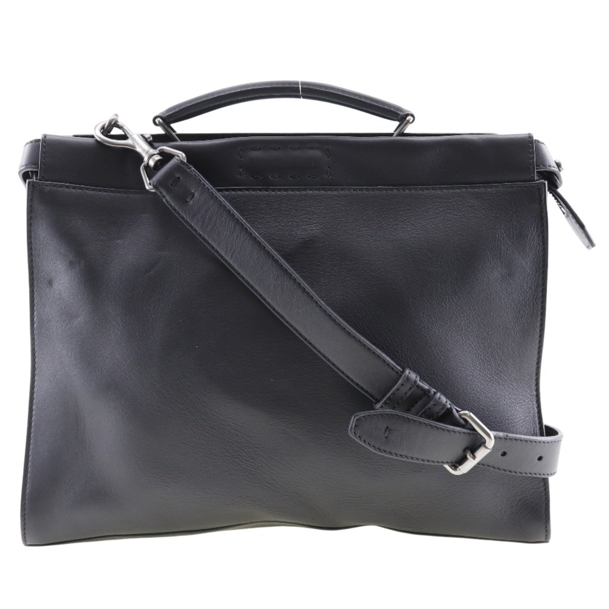 Fendi Peekaboo Black Leather Shoulder Bag (Pre-Owned)