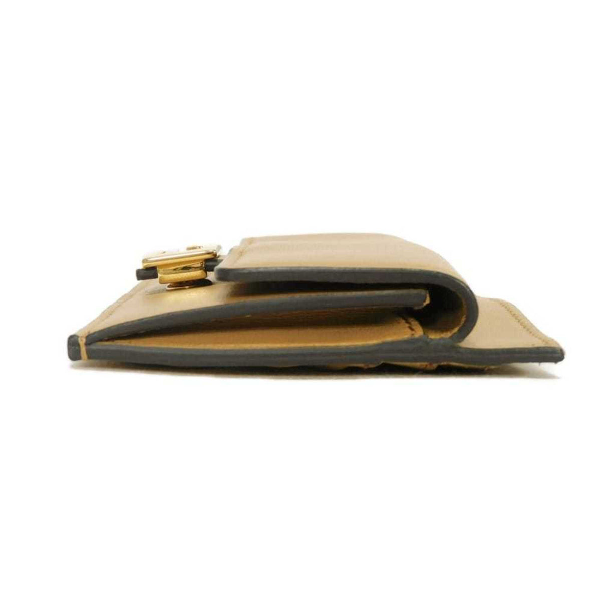 Fendi Beige Leather Coin Purse/Coin Case (Pre-Owned)