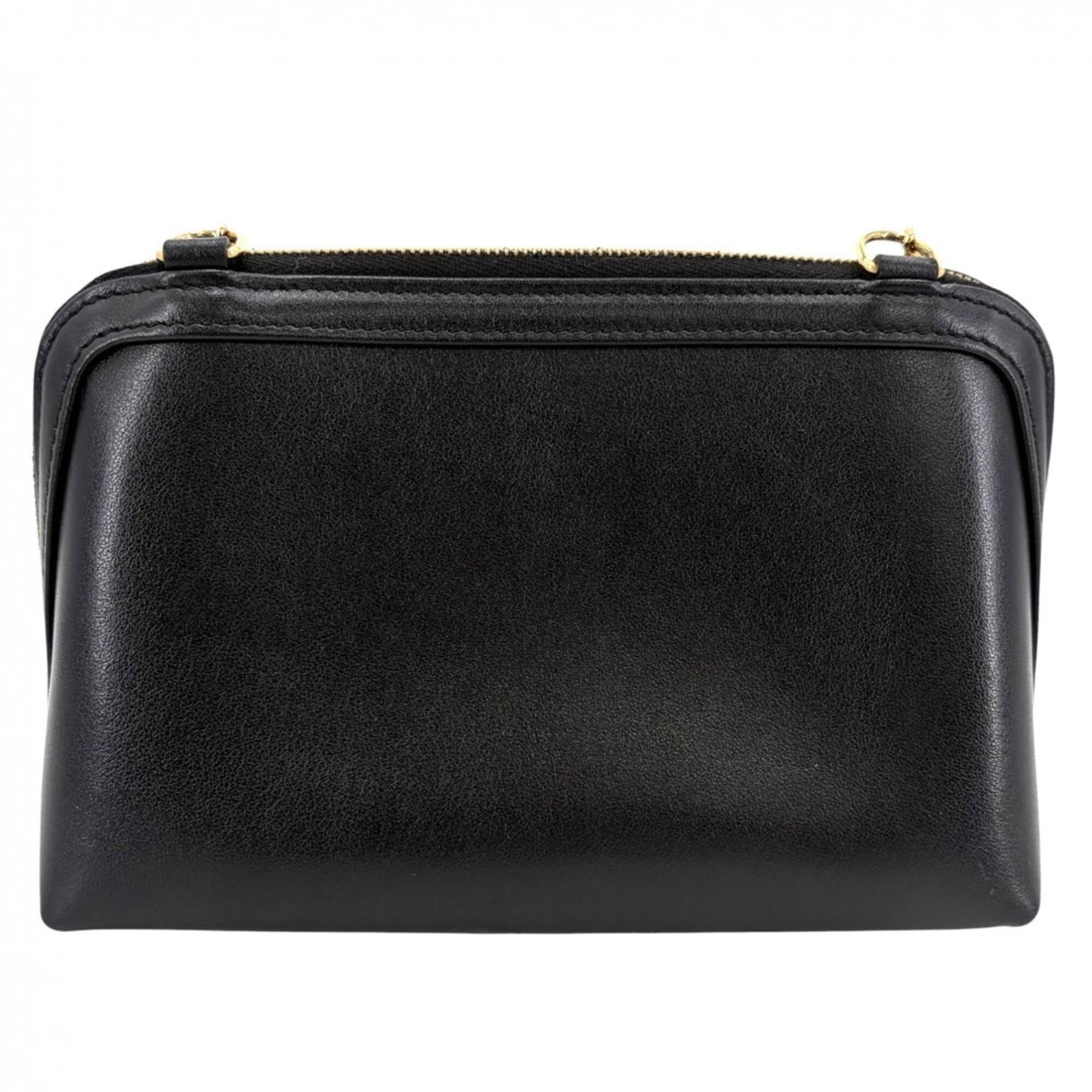 Celine Black Leather Pochette Shoulder Bag (Pre-Owned)