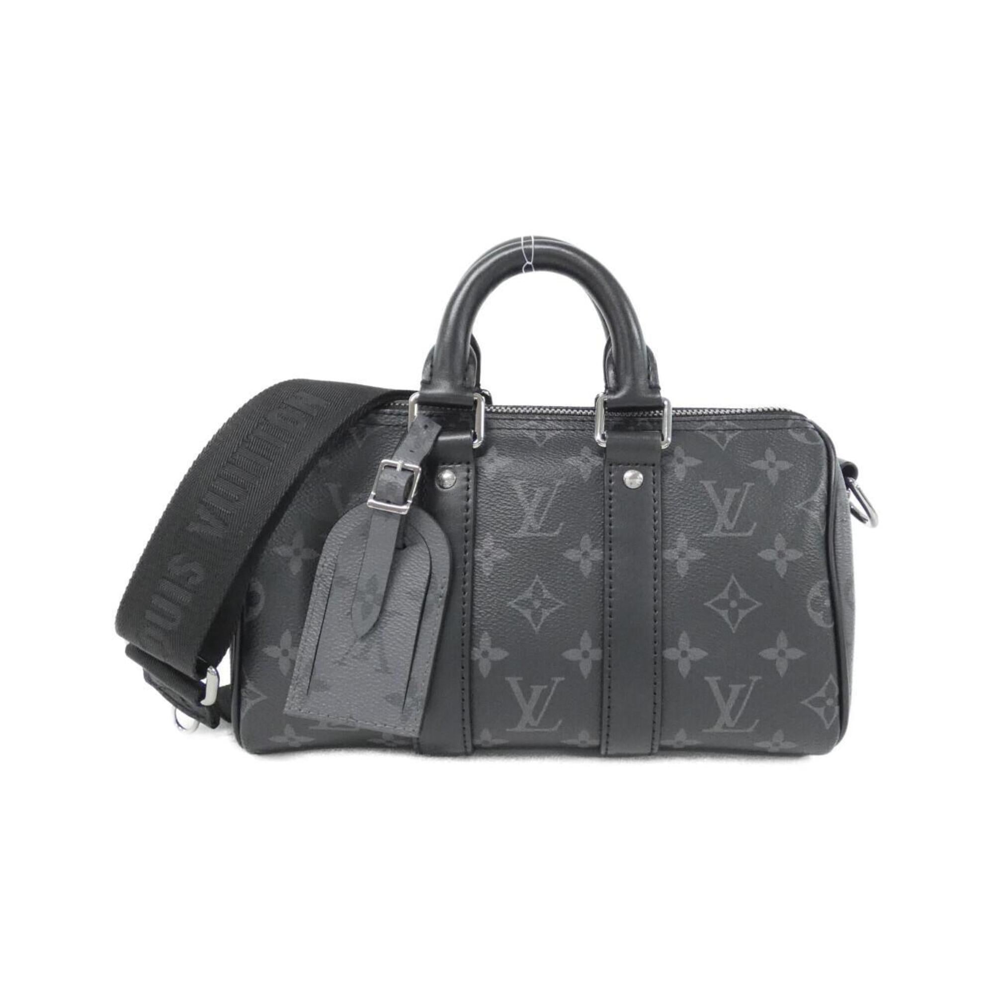 Louis Vuitton Black Gris Coated Canvas Boston Bag (Pre-Owned)
