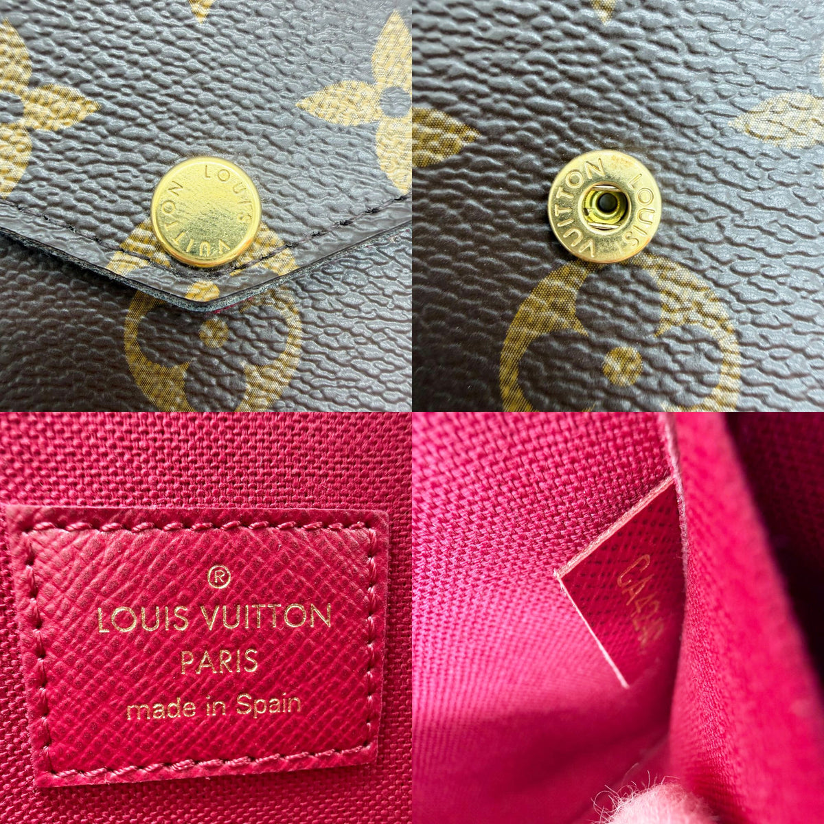Louis Vuitton Brown Fuchsia Monogram Clutch Bag Pochette Pouch Shoulder Bag (Pre-Owned)