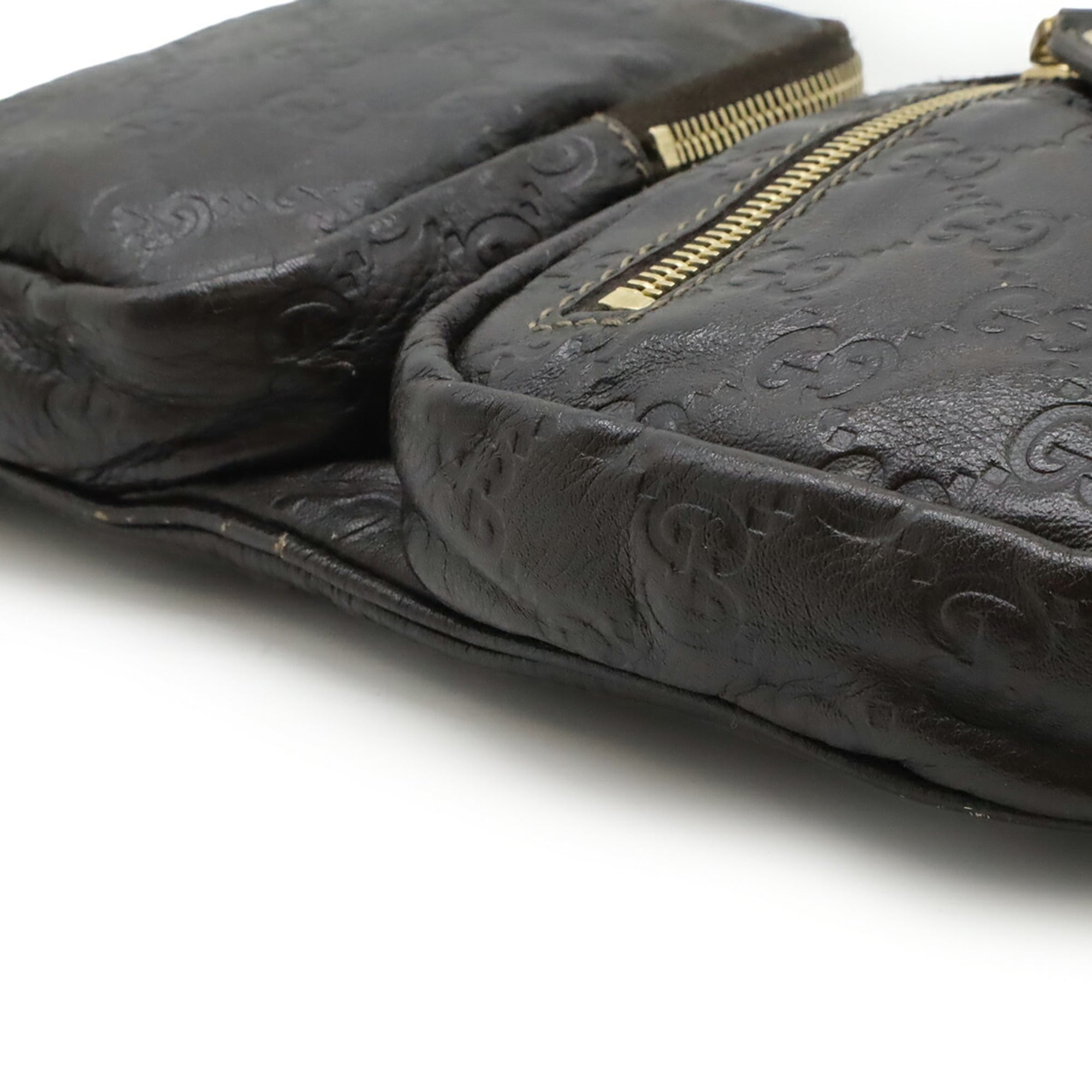 Gucci Dark Brown Leather Fanny Pack Pouch (Pre-Owned)
