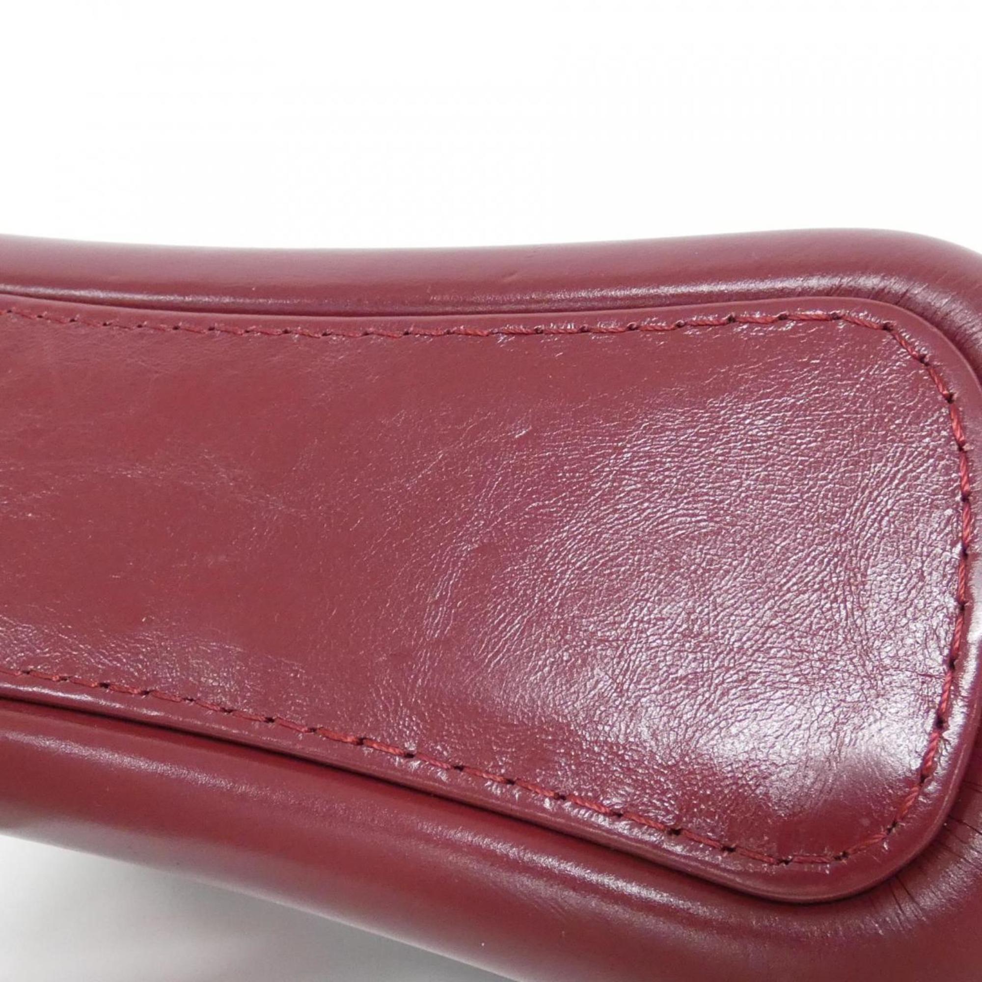 Chanel Black Red Color Canvas Leather Shoulder Bag (Pre-Owned)