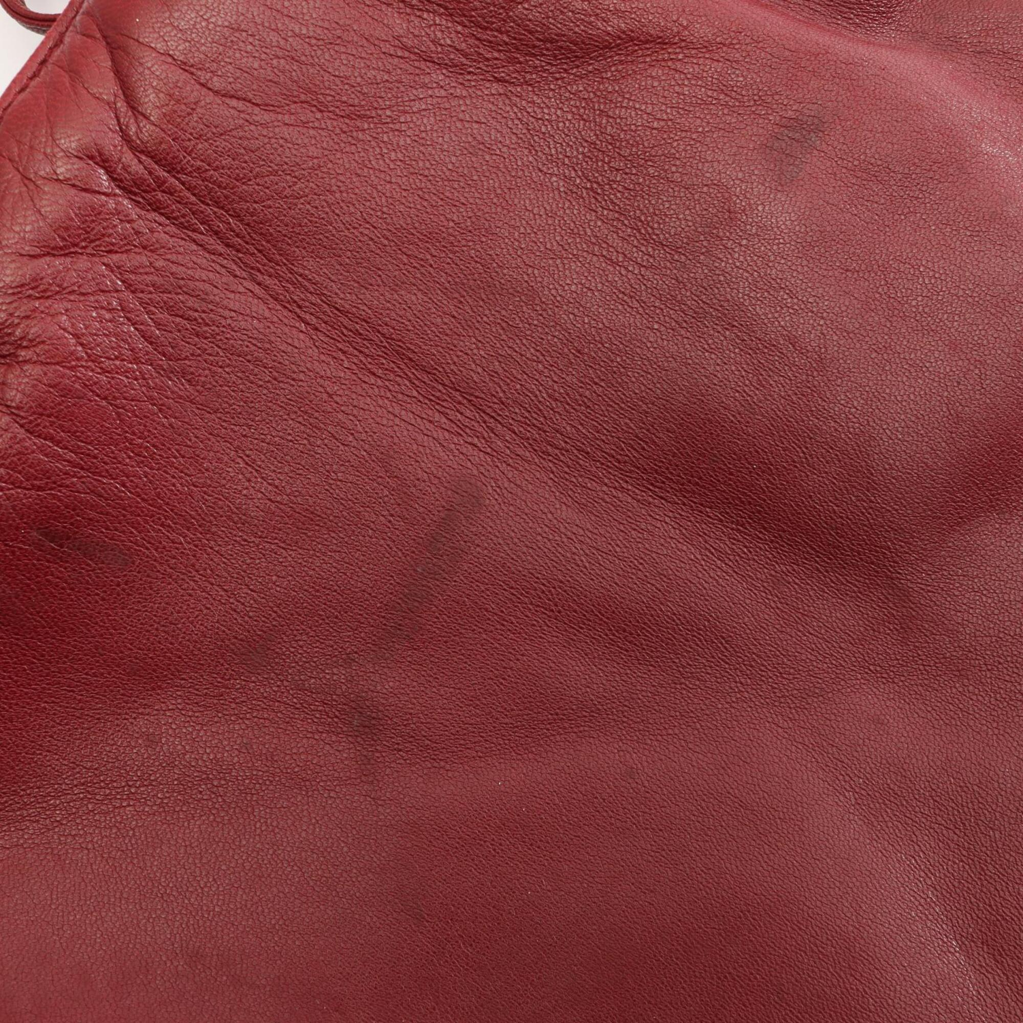Loewe Bordeaux Leather Handbag Shoulder Bag (Pre-Owned)