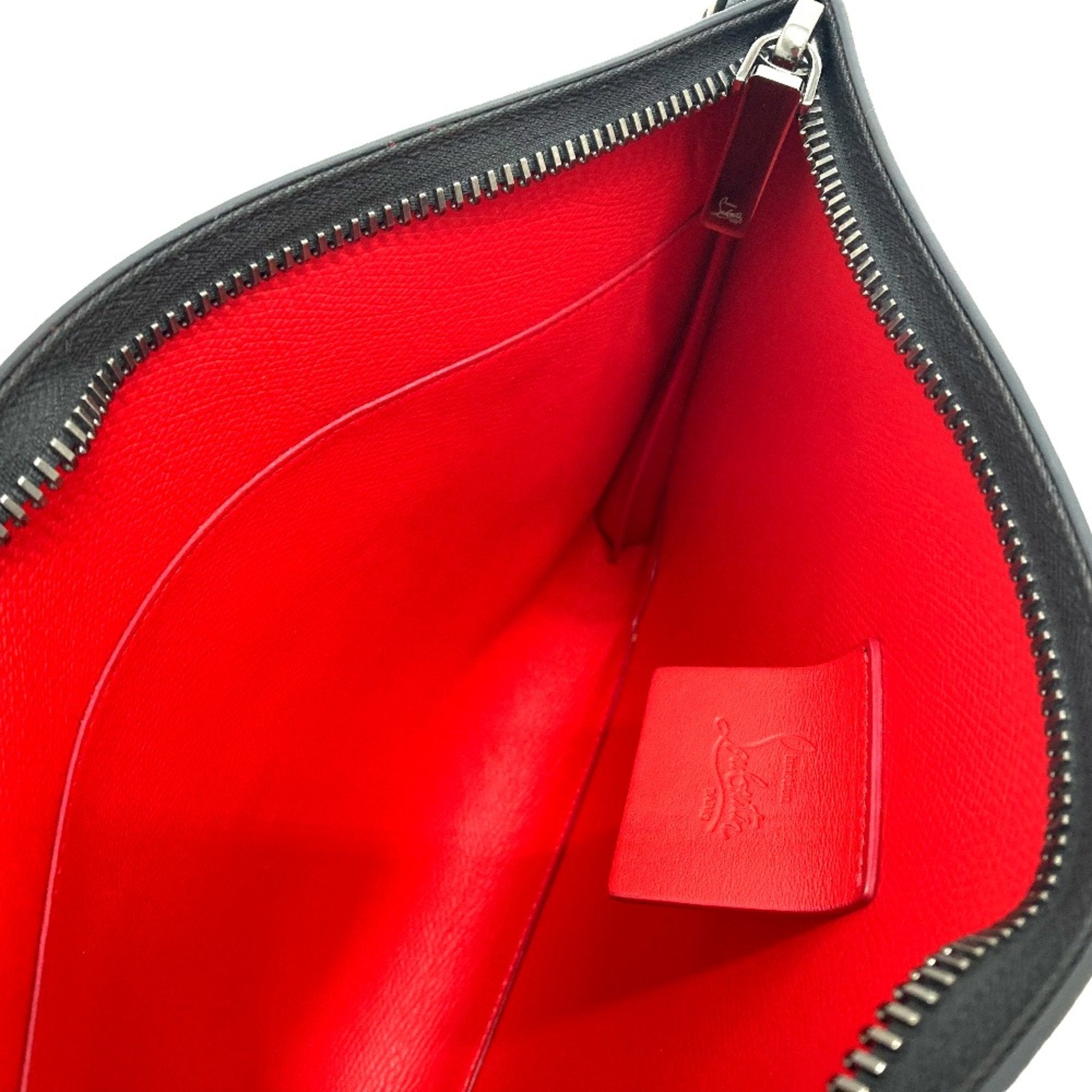 Christian Louboutin Black Leather Clutch Bag (Pre-Owned)