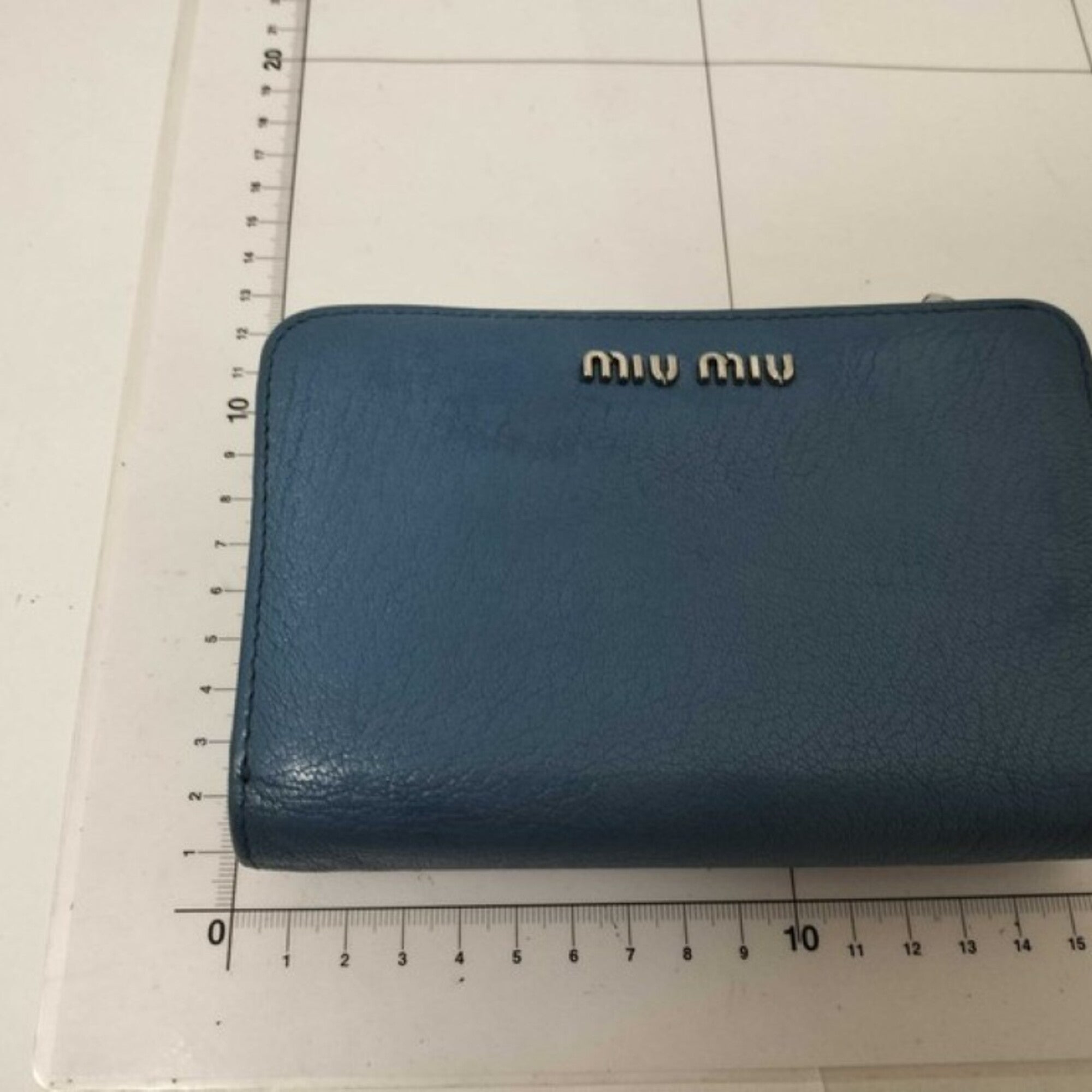 Miu Miu Blue Leather Wallet (Bi-Fold) (Pre-Owned)