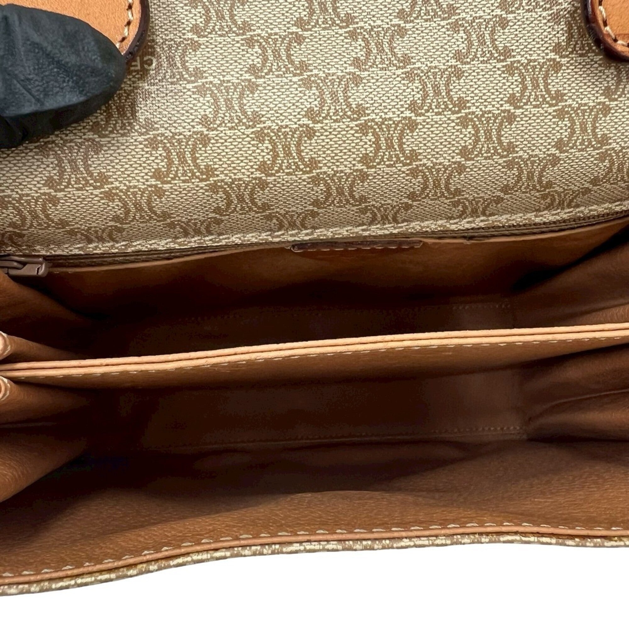 Celine Brown Leather Pvc Pochette Shoulder Bag (Pre-Owned)