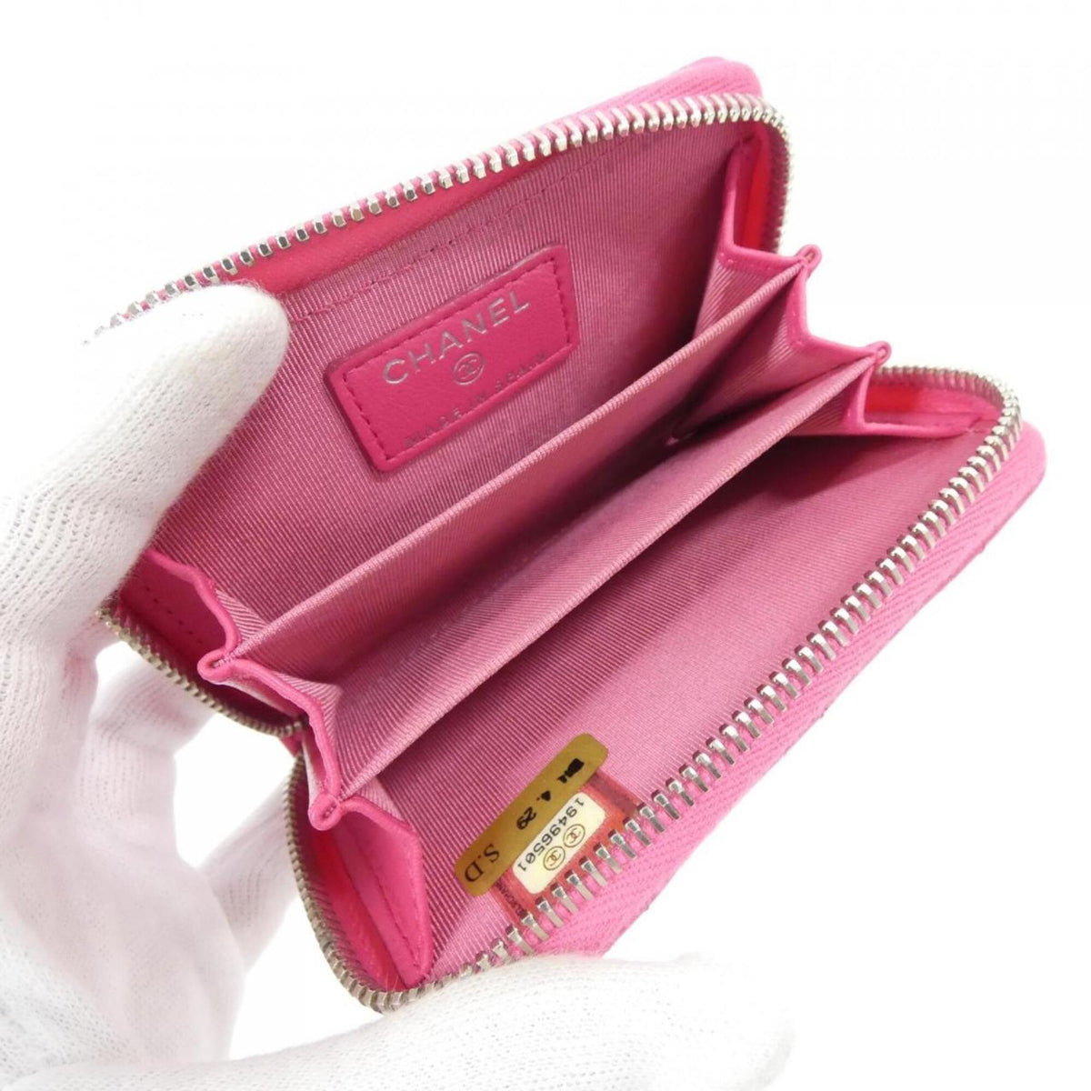 Chanel Pink Leather Coin Purse/Coin Case (Pre-Owned)
