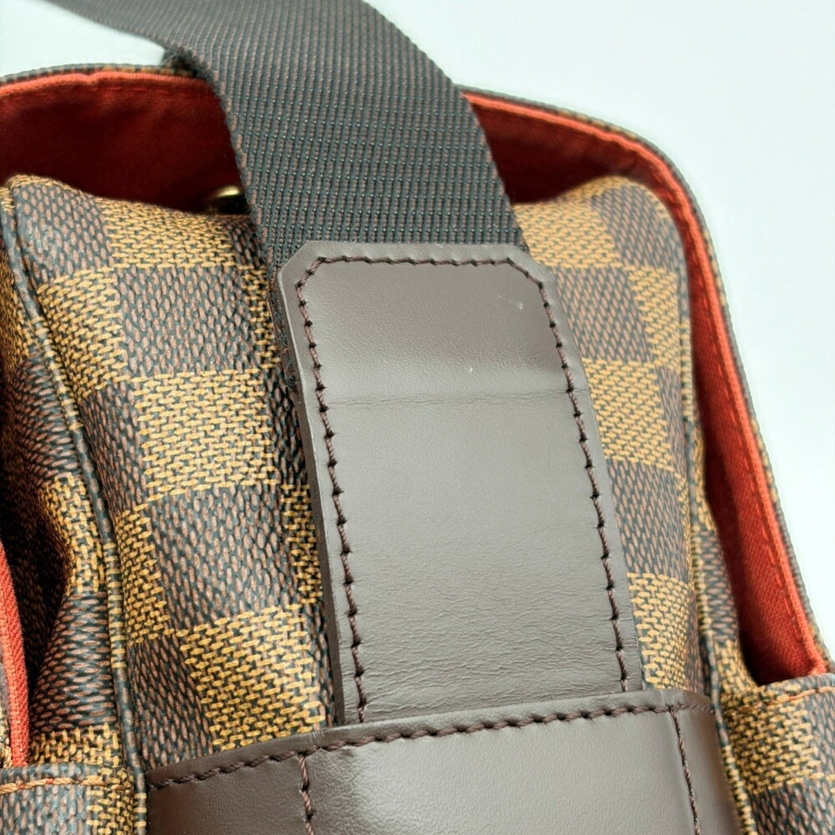 Louis Vuitton Ebene Damier Canvas Leather Shoulder Bag (Pre-Owned)