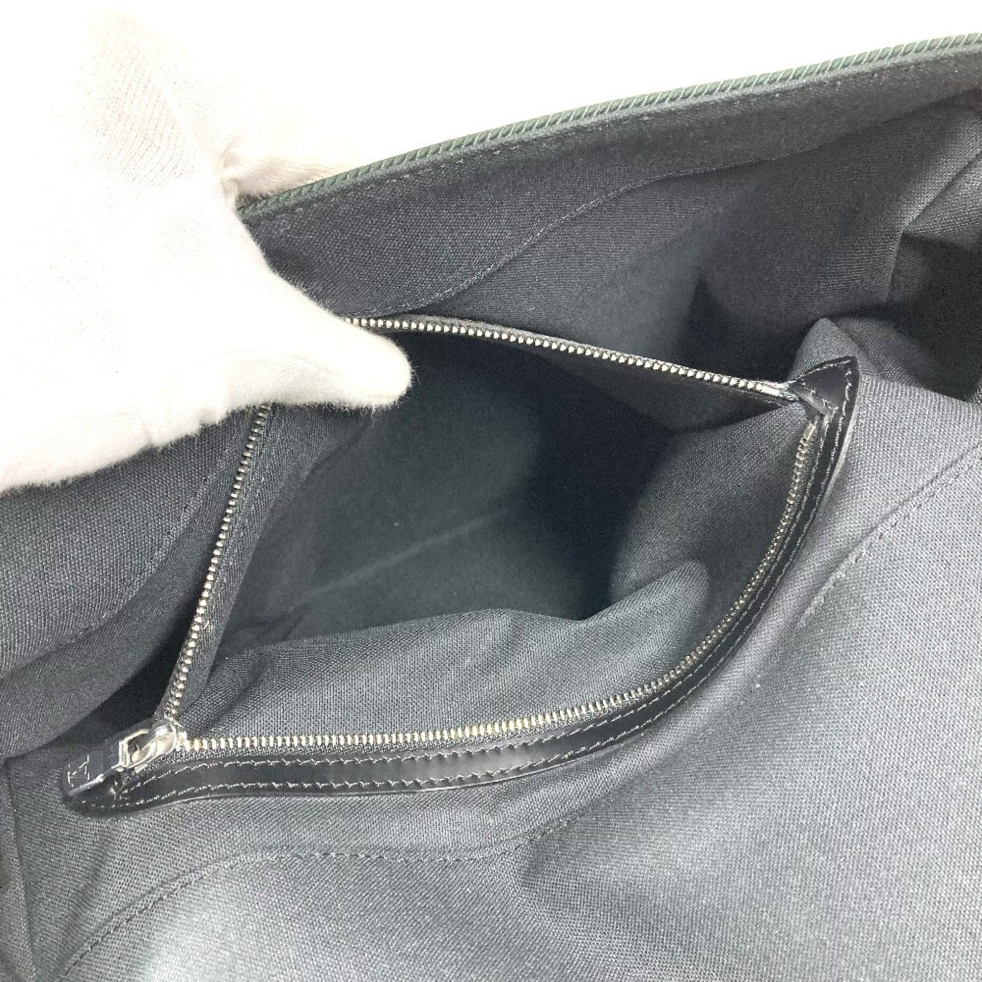 Louis Vuitton Ardoise Black Khaki Taiga Leather Nylon Leather Messenger Bag Shoulder Bag (Pre-Owned)