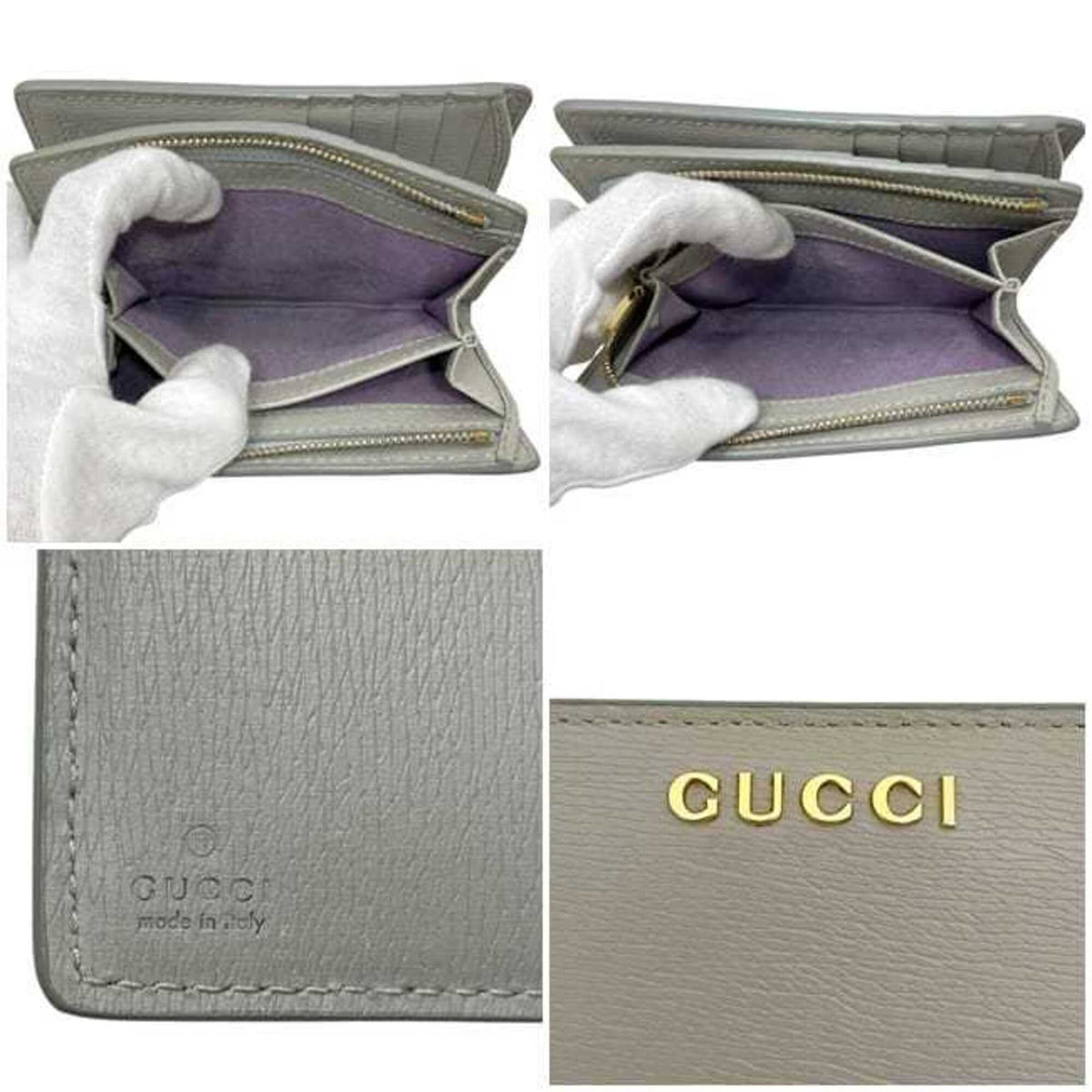 Gucci Gray Leather Wallet (Bi-Fold) (Pre-Owned)