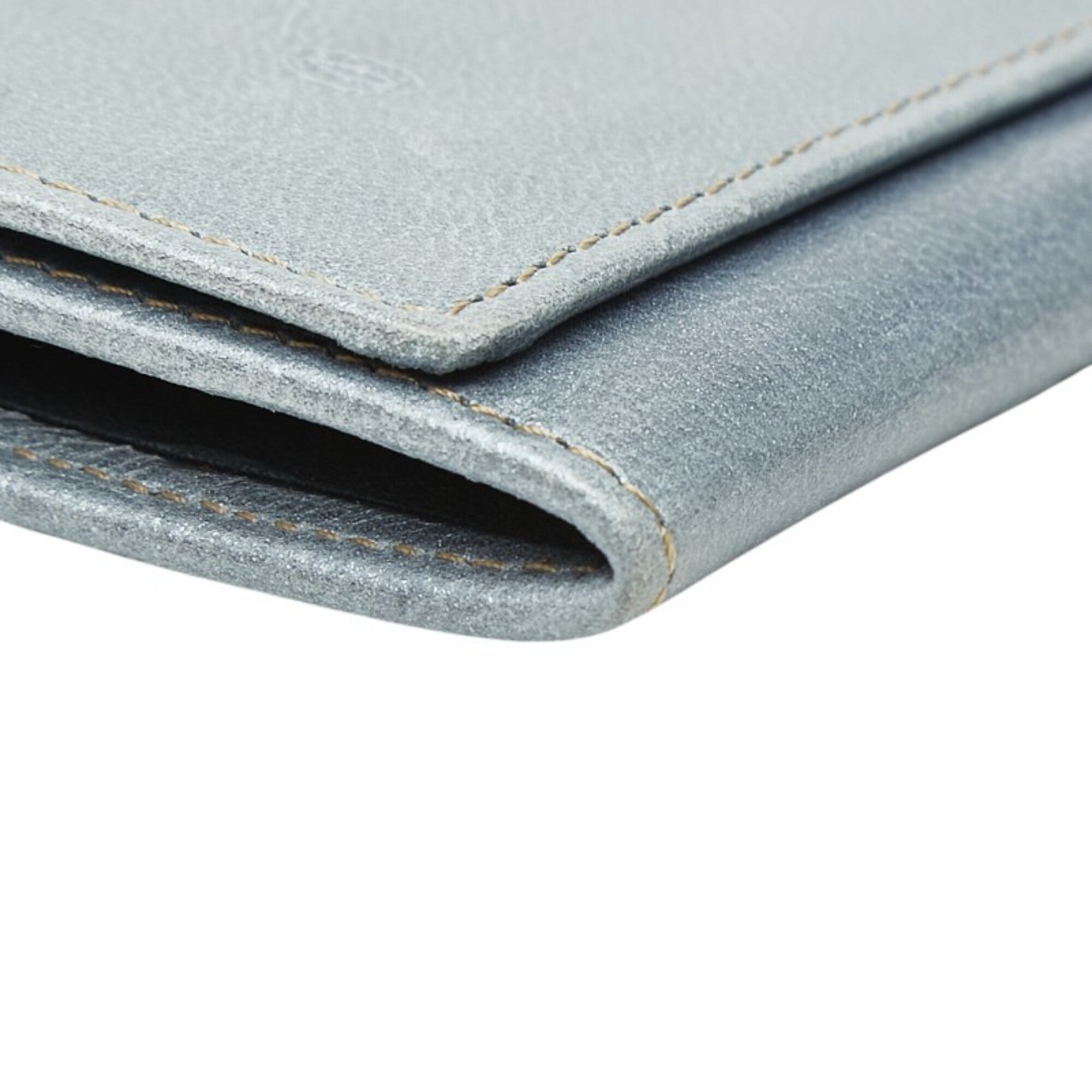 Cartier Happy Birthday Metallic Blue Leather Long Wallet (Bi-Fold) (Pre-Owned)