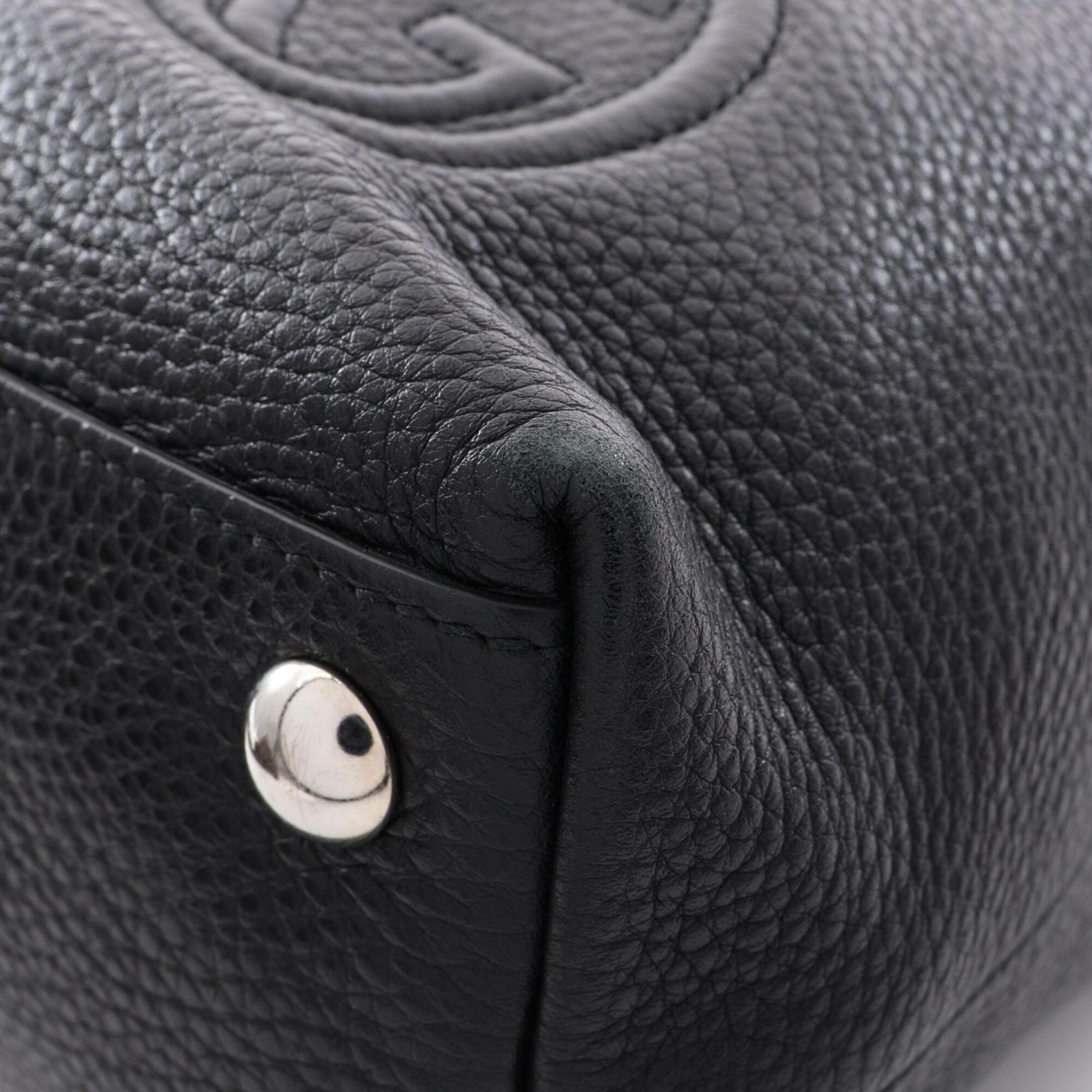 Gucci Black Leather Handbag Tote Bag (Pre-Owned)