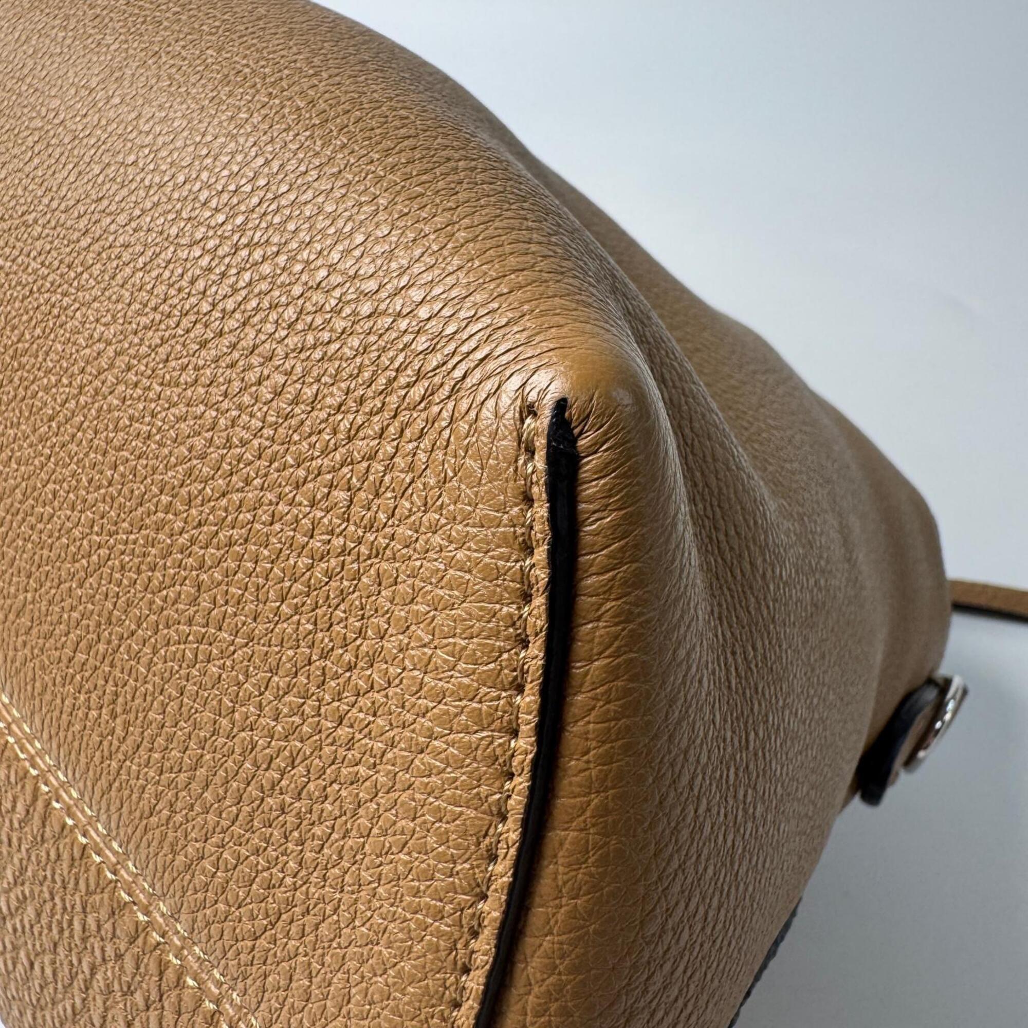 Fendi Brown Leather Handbag Shoulder Bag (Pre-Owned)