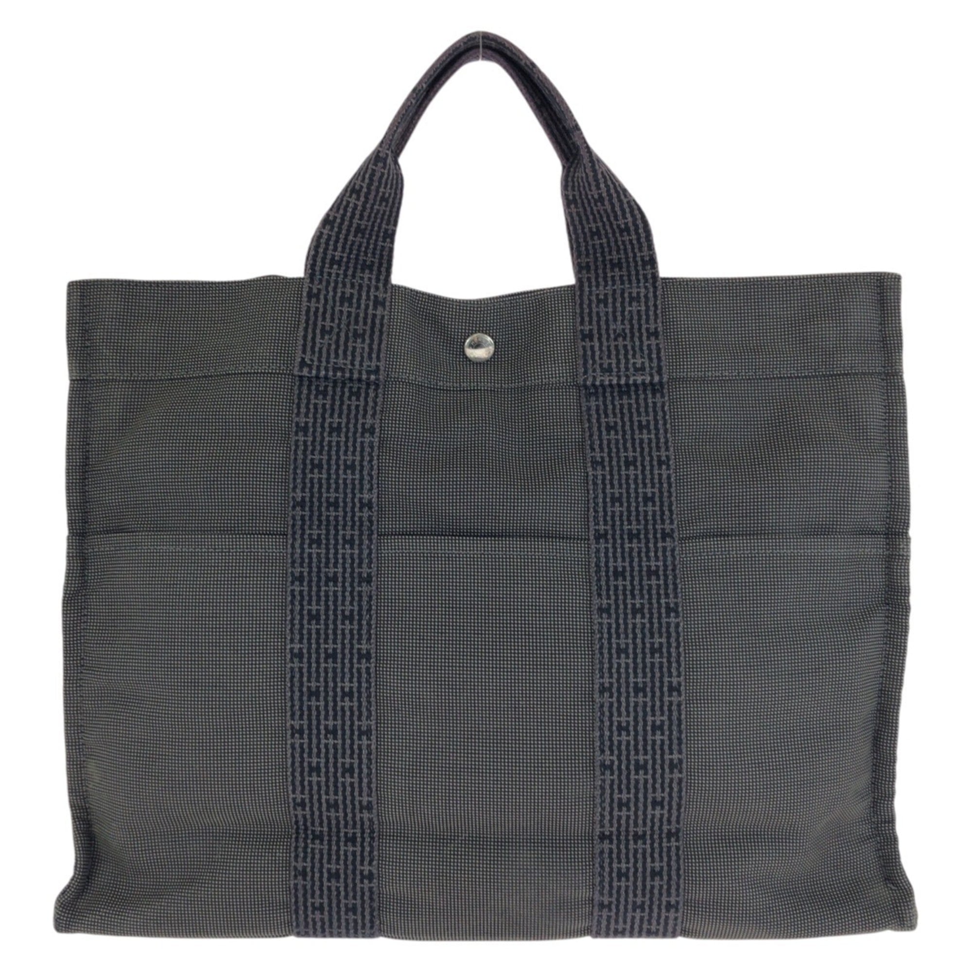 Hermes Gray Polyamide Polyester Handbag Tote Bag (Pre-Owned)