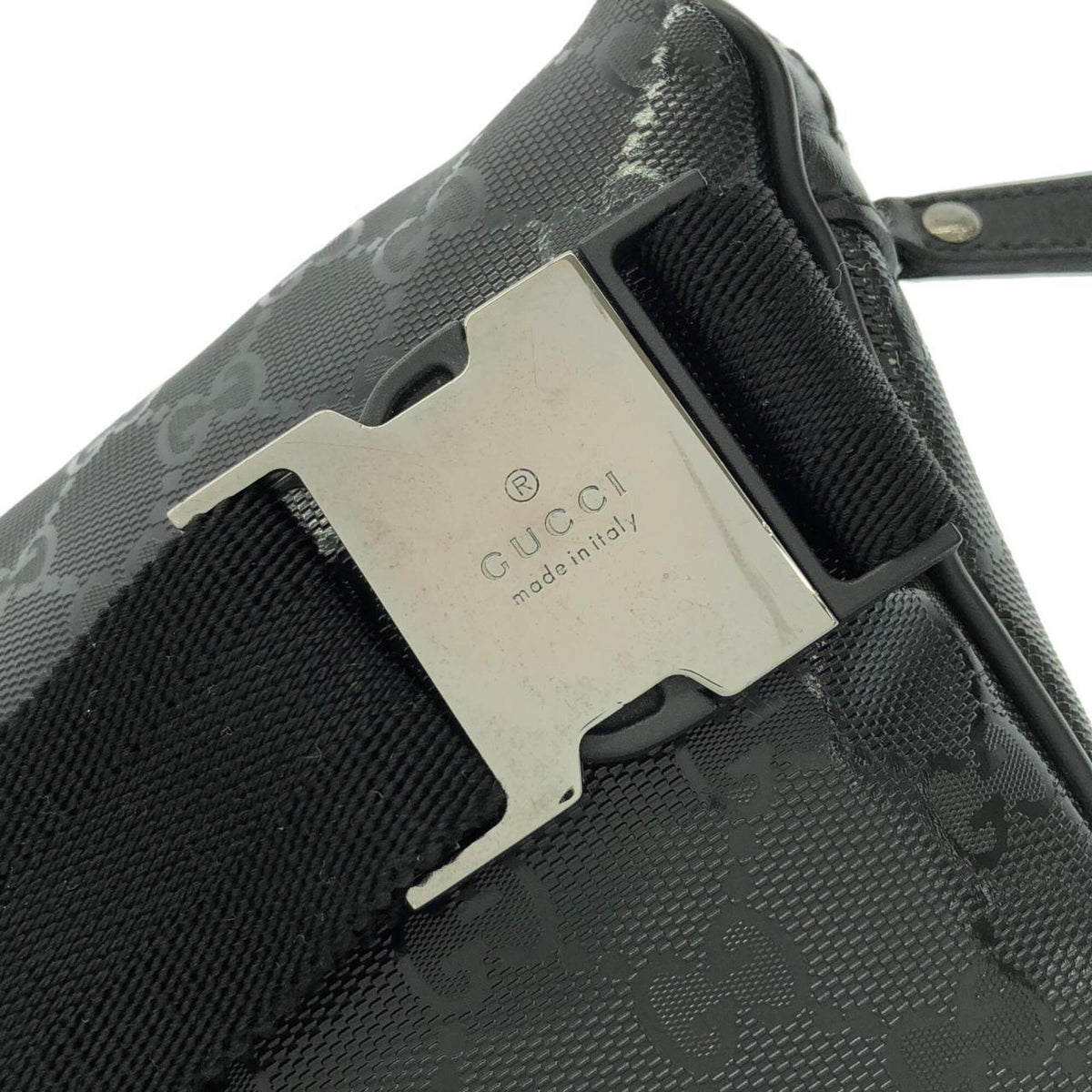 Unspecified Black Coated Canvas Fanny Pack (Pre-Owned)