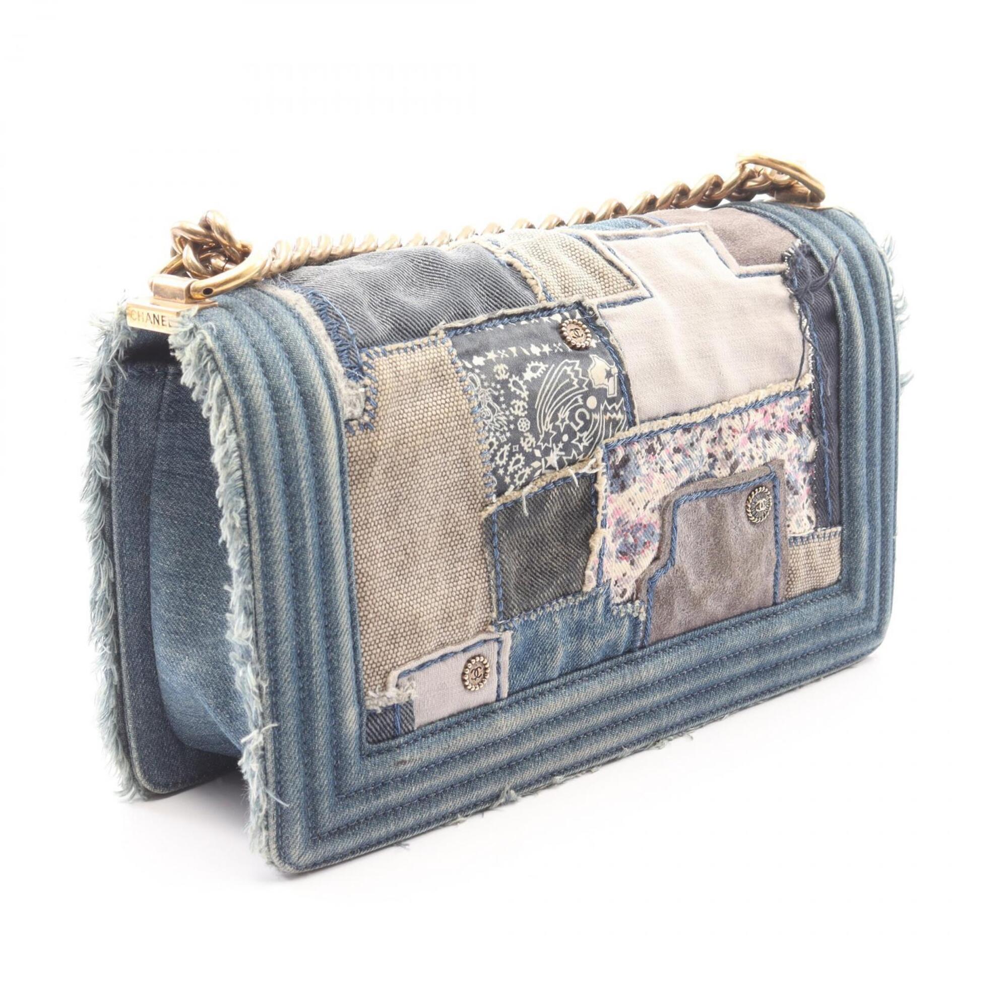 Chanel Blue Multi-Color Denim Handbag Shoulder Bag (Pre-Owned)