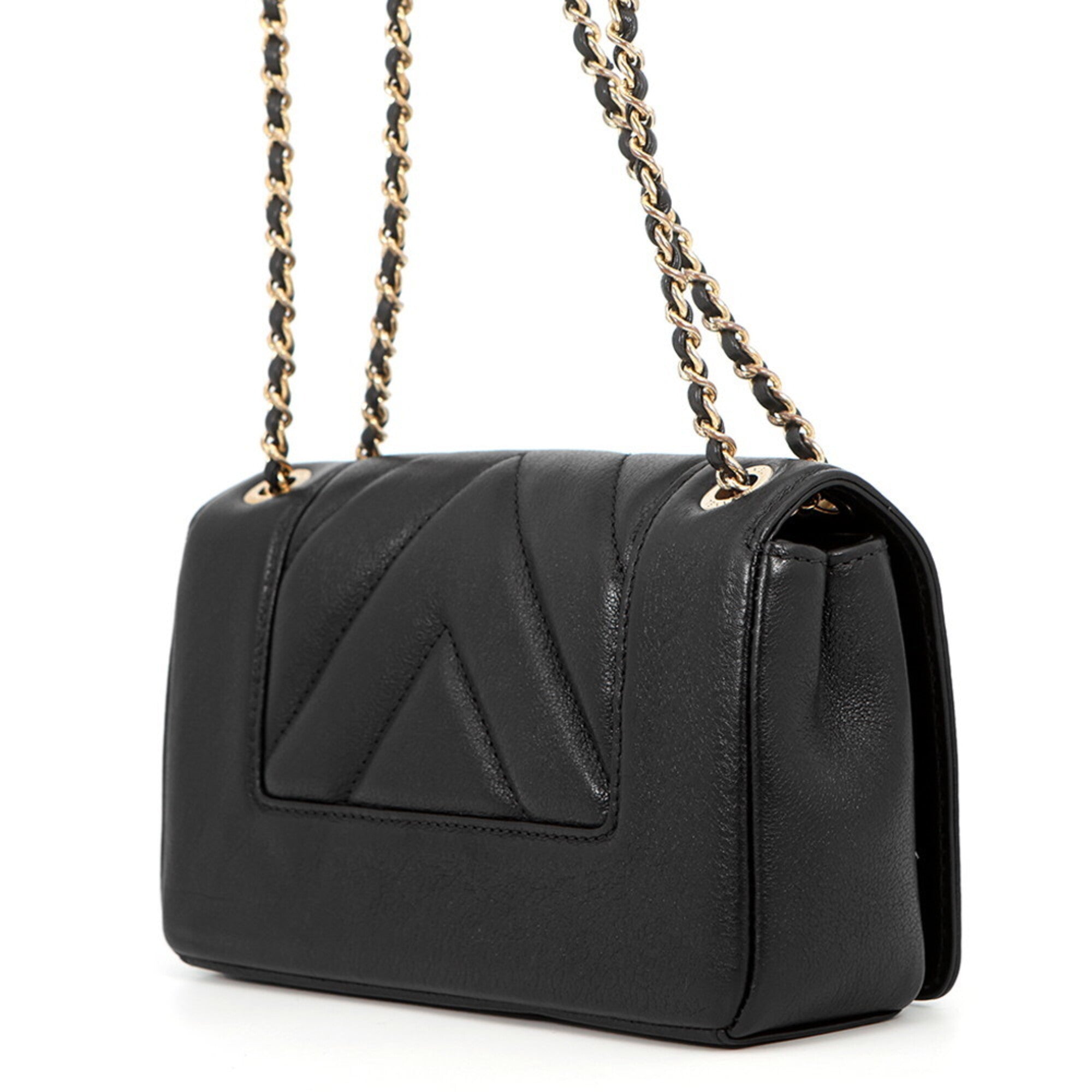 Chanel Black Leather Handbag Shoulder Bag (Pre-Owned)