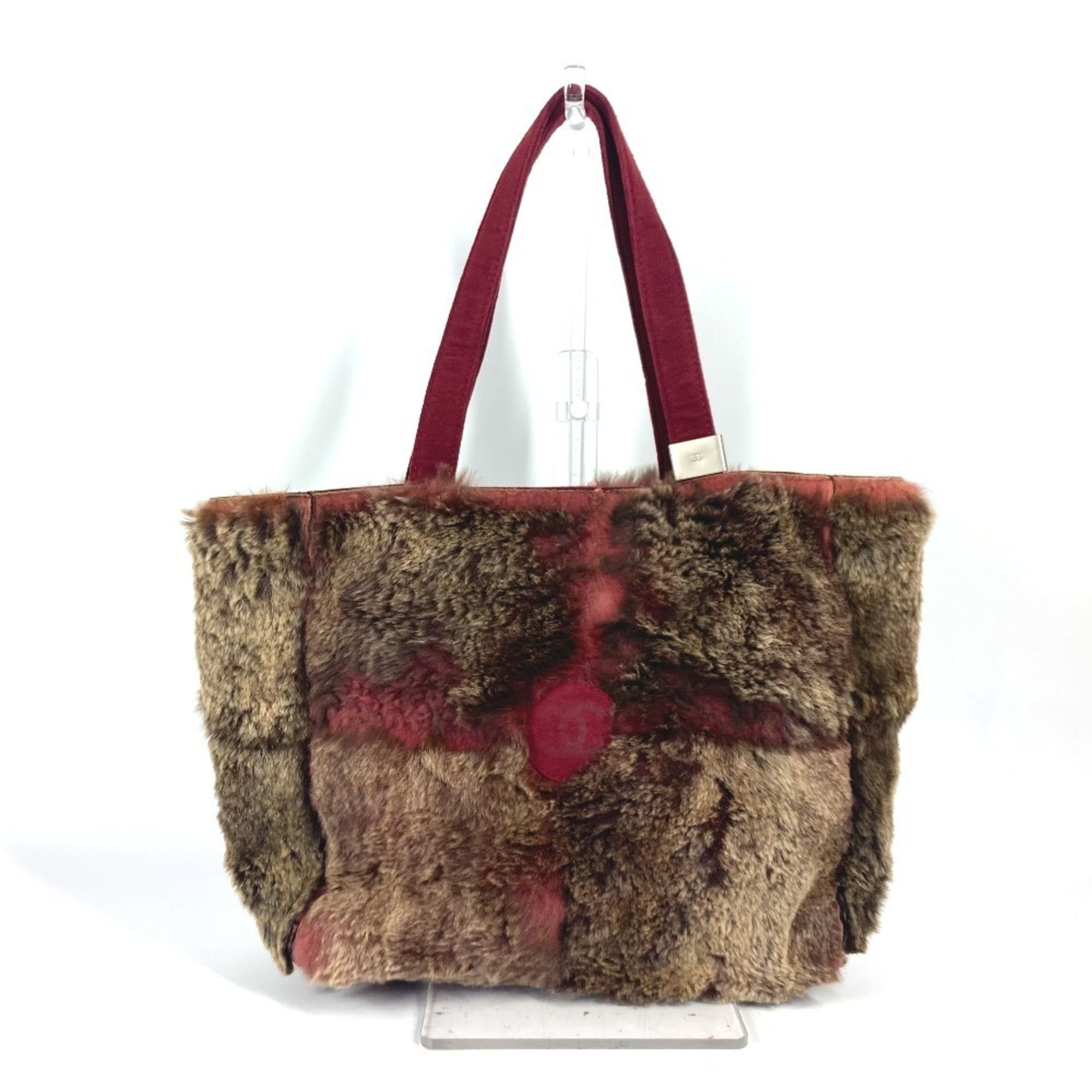 Chanel Brown Red Color Fur Shoulder Bag Tote Bag (Pre-Owned)