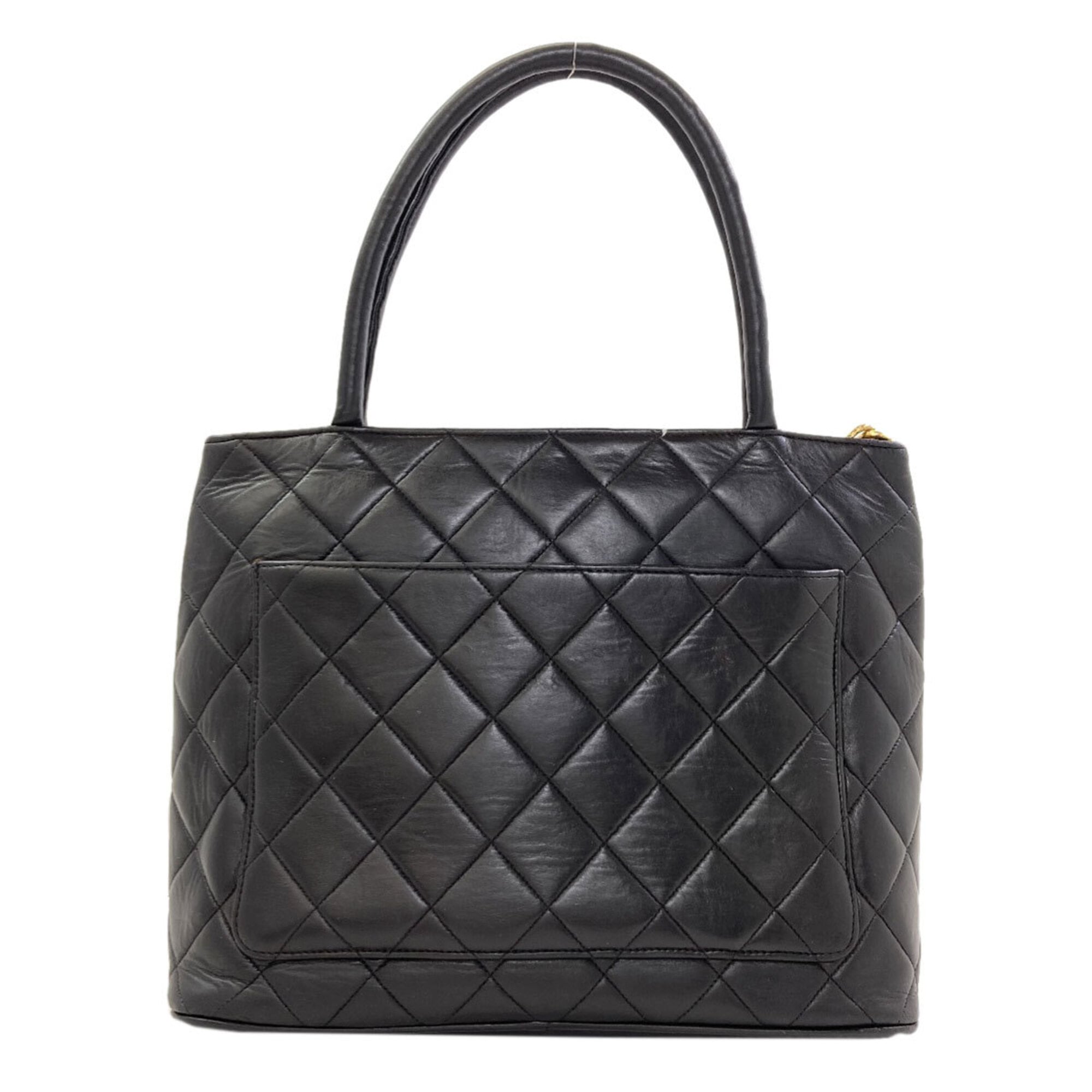 Chanel Black Leather Tote Bag (Pre-Owned)