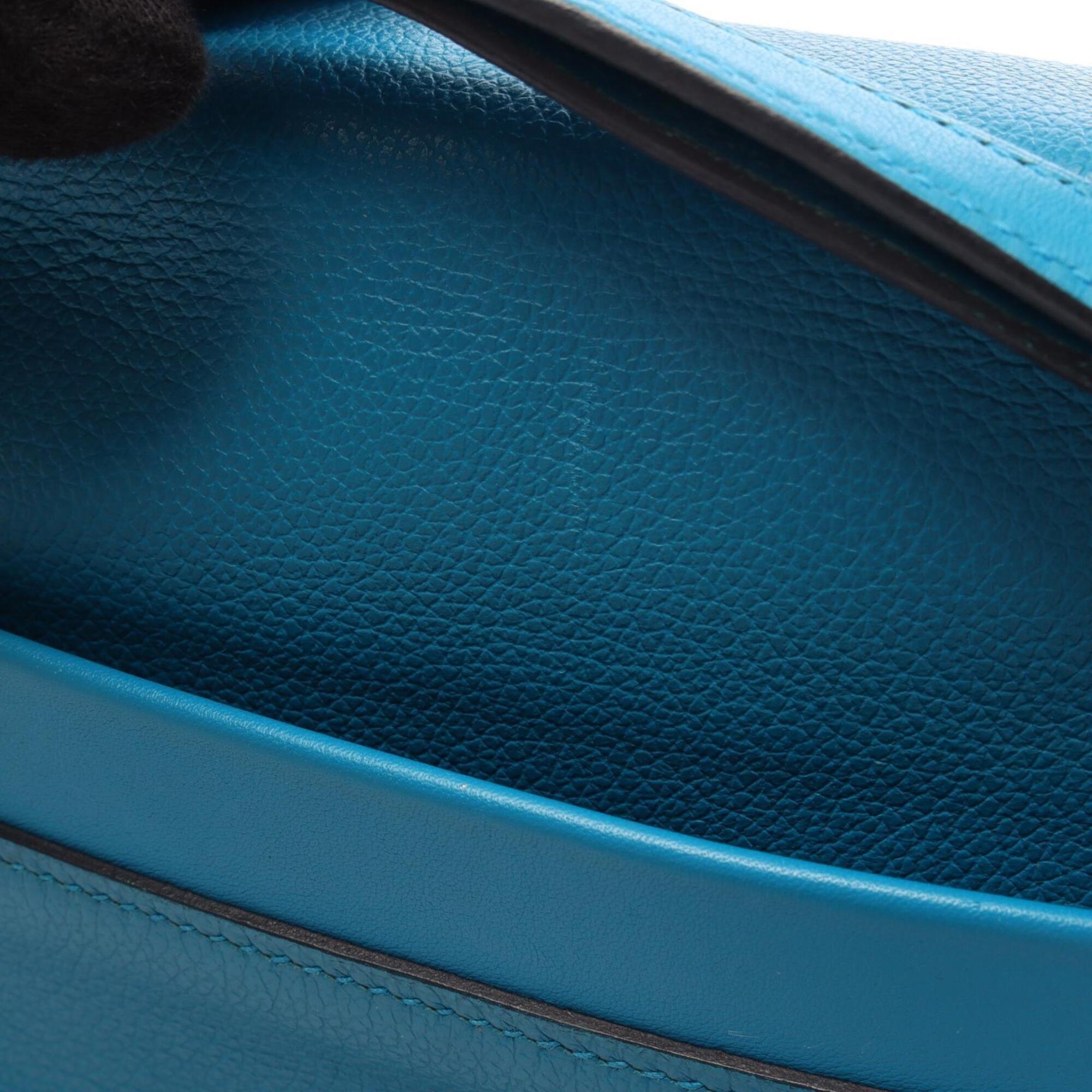 Hermes Blue Evercalf Leather Handbag (Pre-Owned)