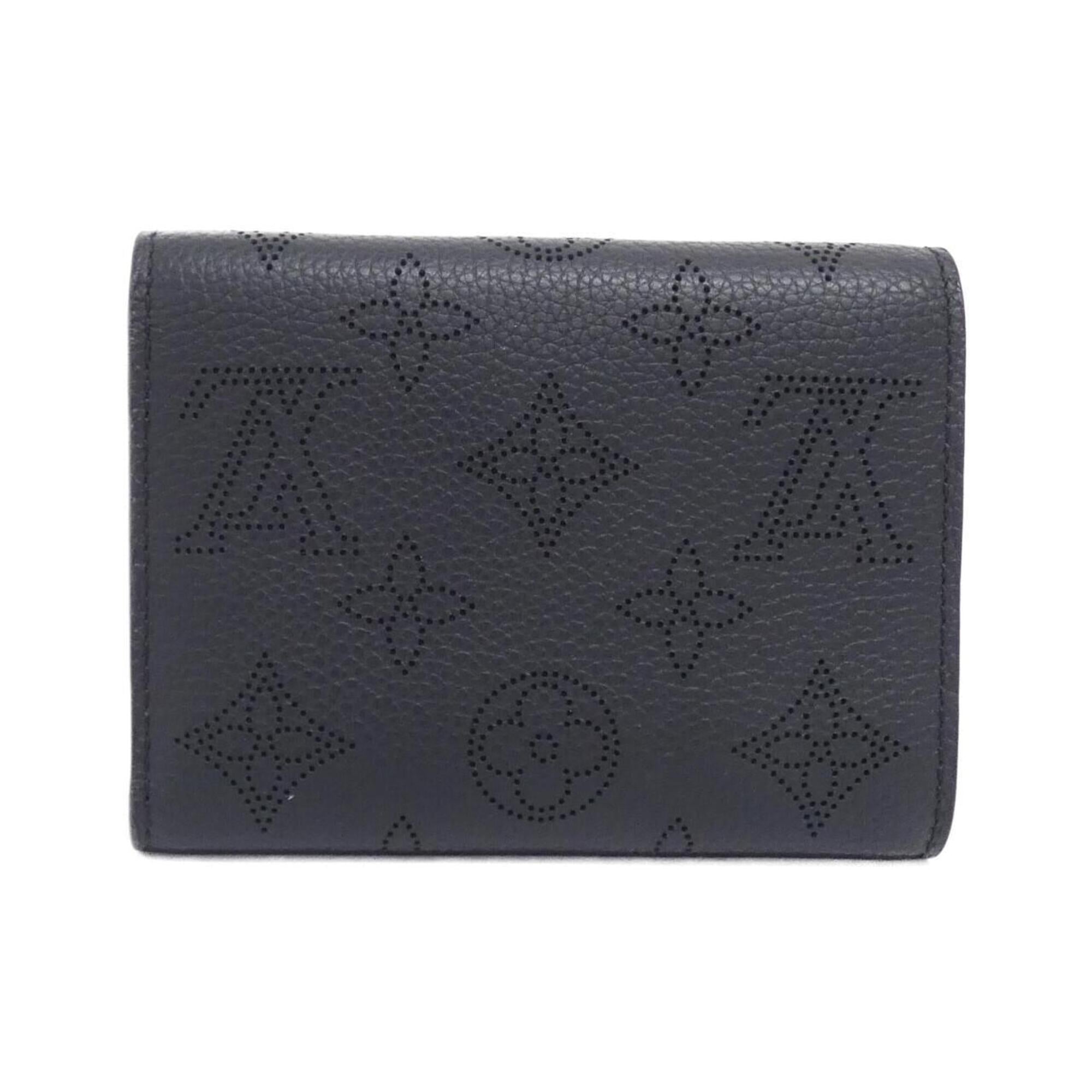 Louis Vuitton Black Leather Wallet (Tri-Fold) (Pre-Owned)