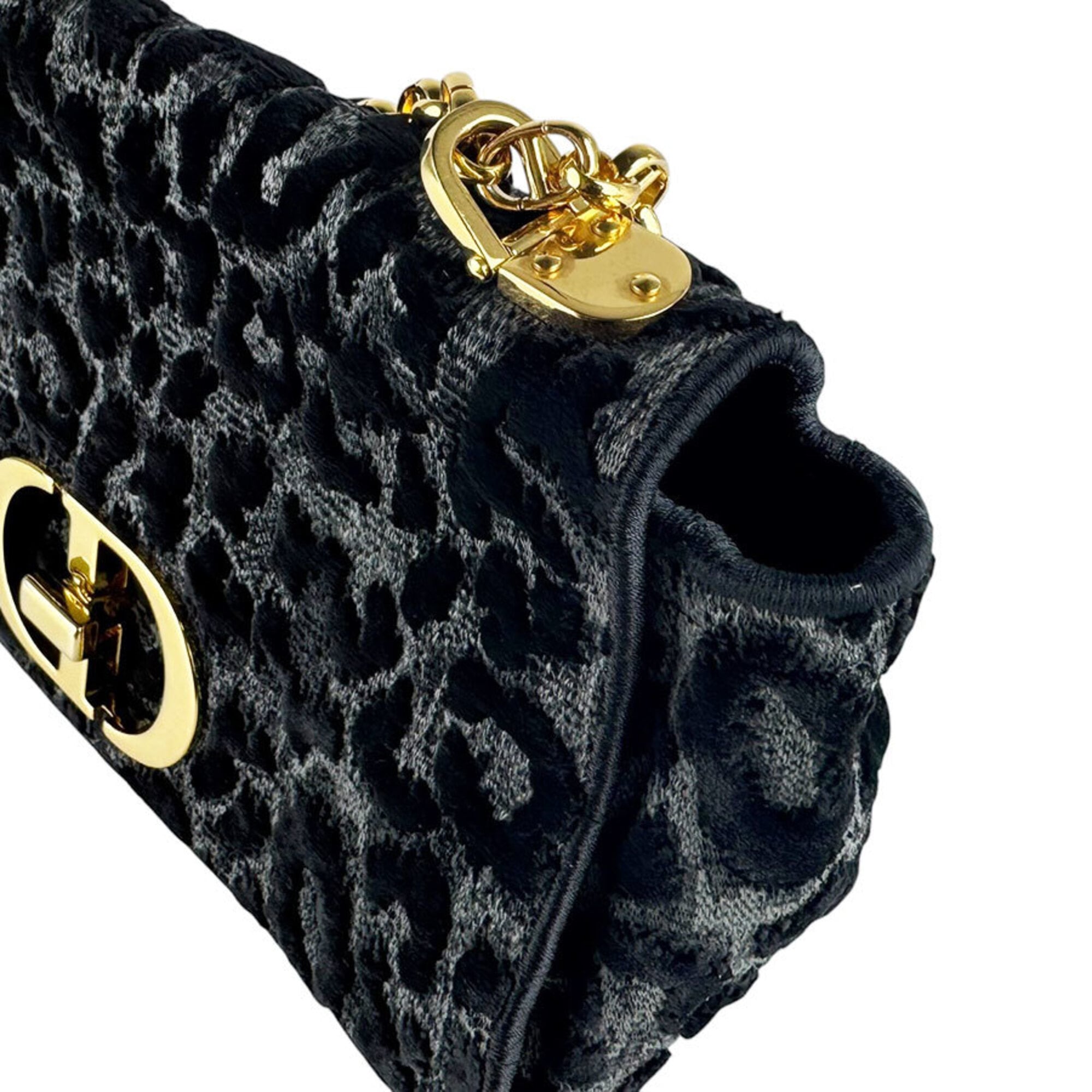 Christian Dior Black Velvet Shoulder Bag (Pre-Owned)