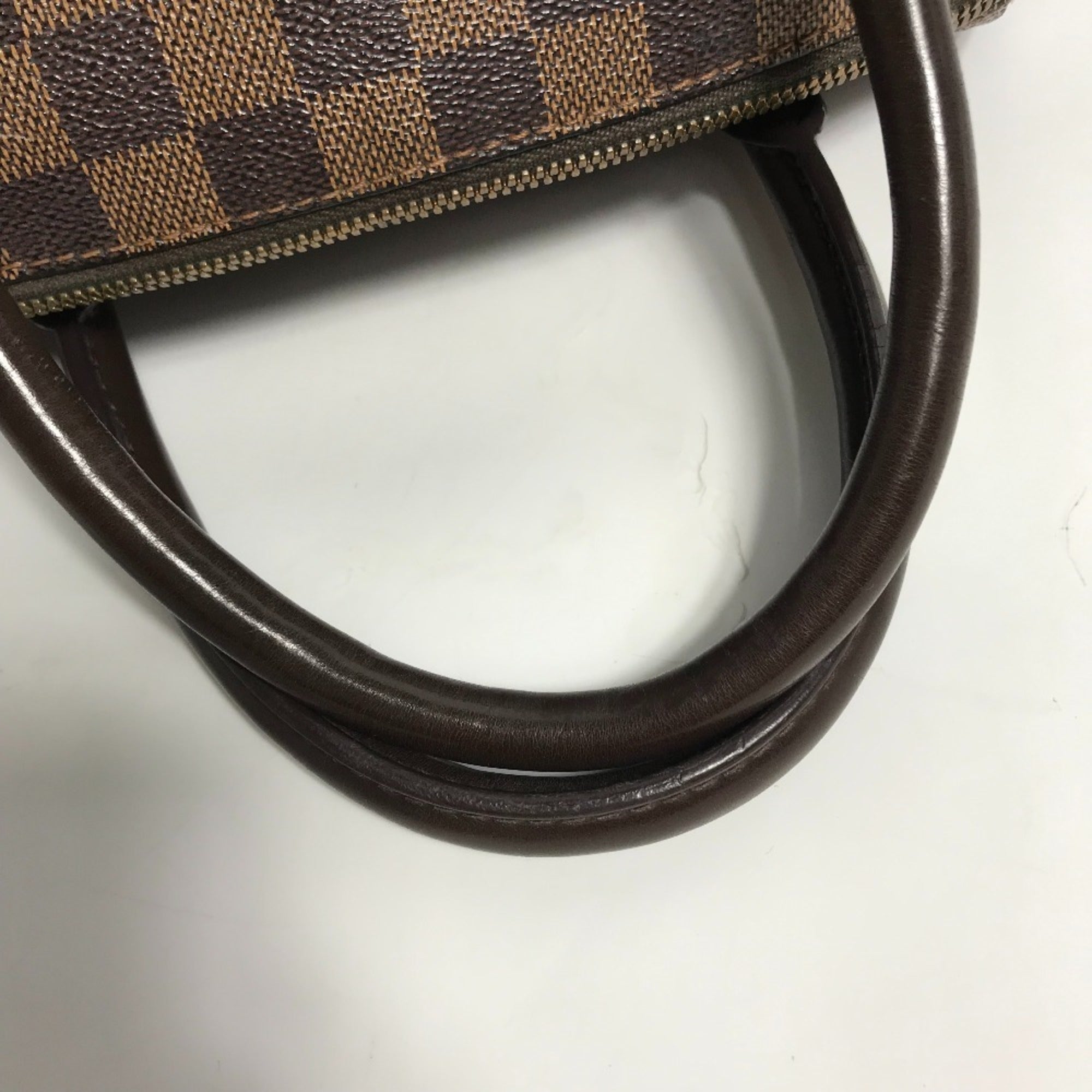 Louis Vuitton Brown Damier Canvas Ebene Damier Canvas Boston Bag Handbag (Pre-Owned)