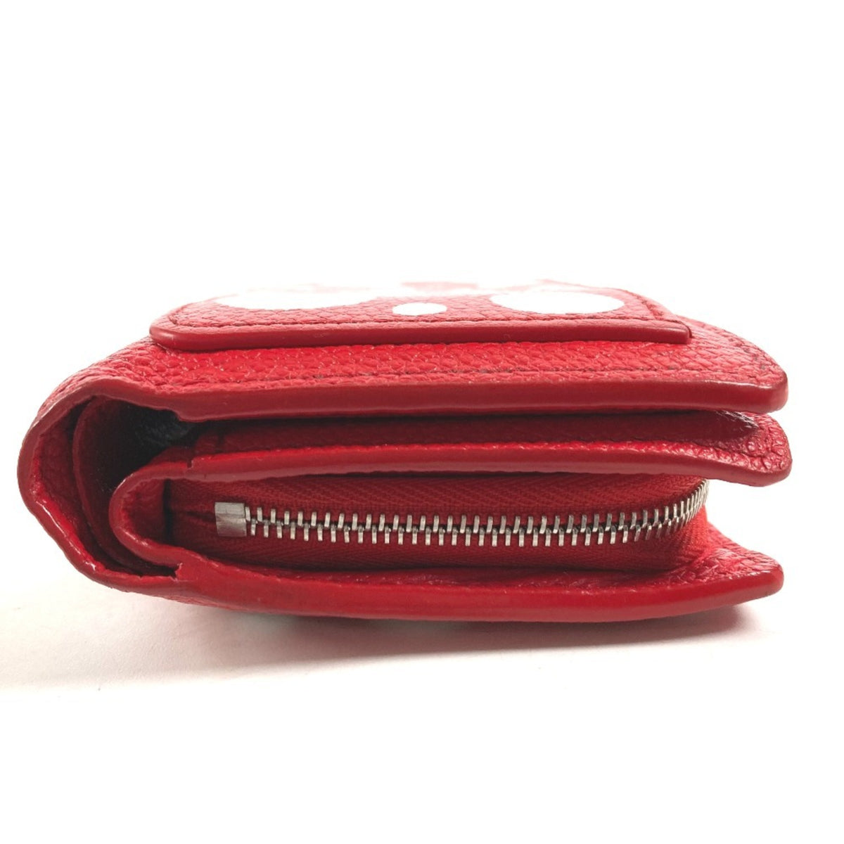 Louis Vuitton Red Color White Leather Wallet (Bi-Fold) (Pre-Owned)