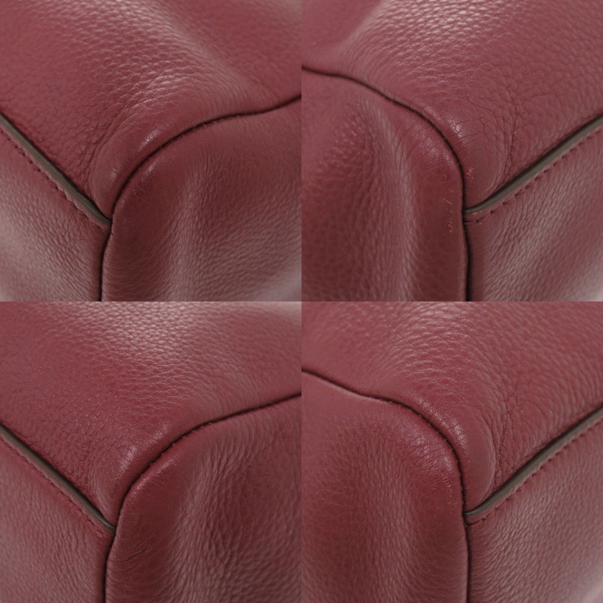 Tory Burch Bordeaux Leather Handbag Shoulder Bag (Pre-Owned)