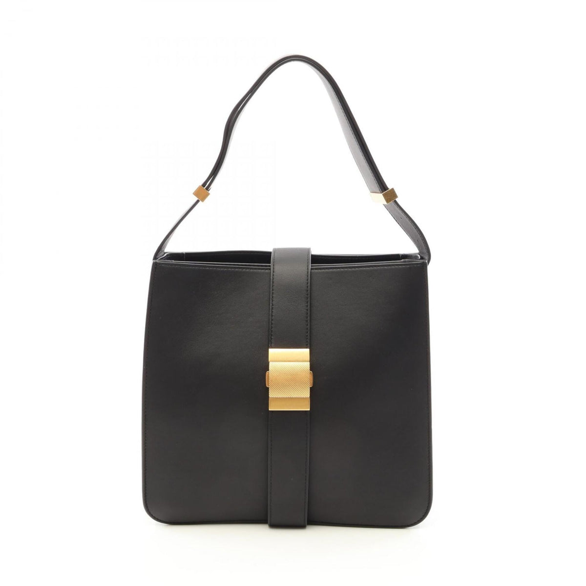 Bottega Veneta Black Leather Handbag Shoulder Bag (Pre-Owned)