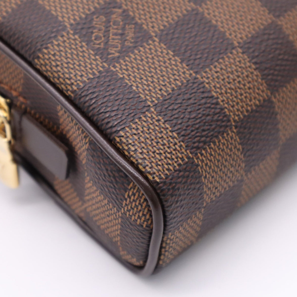 Louis Vuitton Beige Brown Coated Canvas Leather Sling Bag (Pre-Owned)