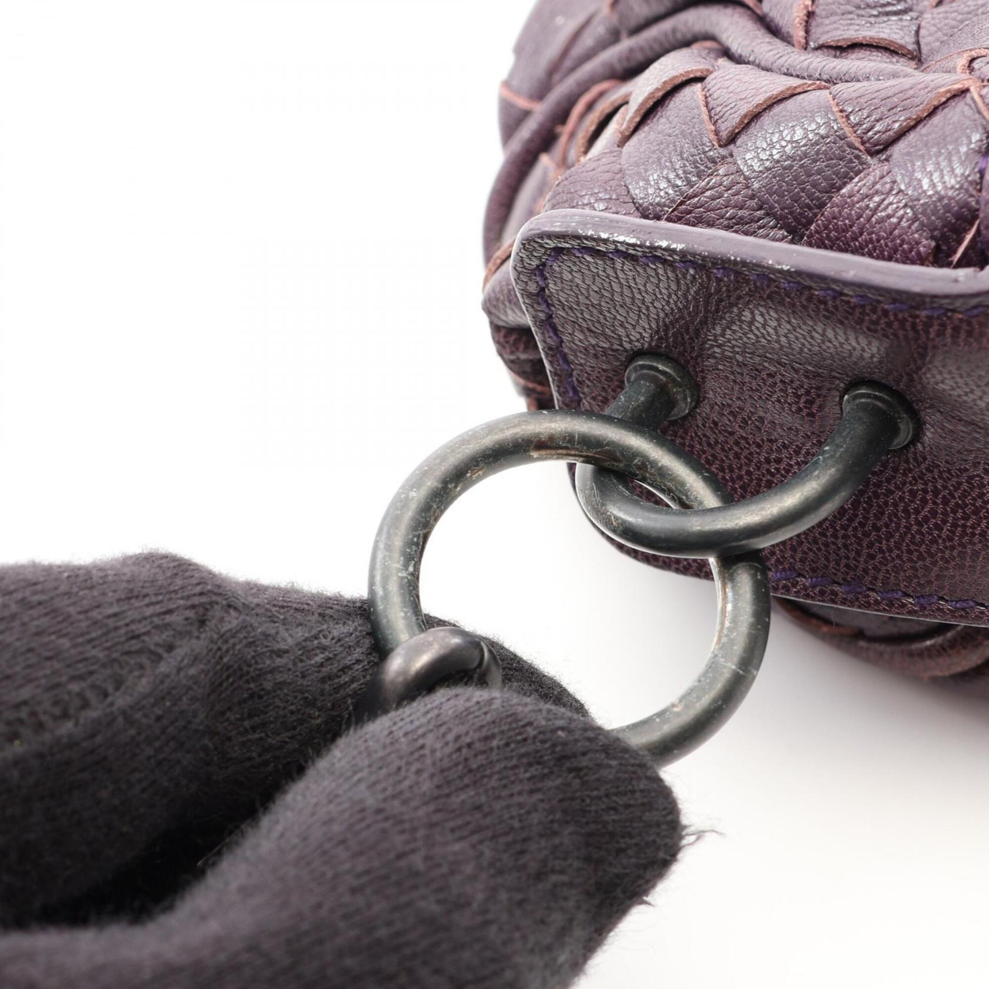 Bottega Veneta Intrecciato Purple Leather Handbag Shoulder Bag (Pre-Owned)