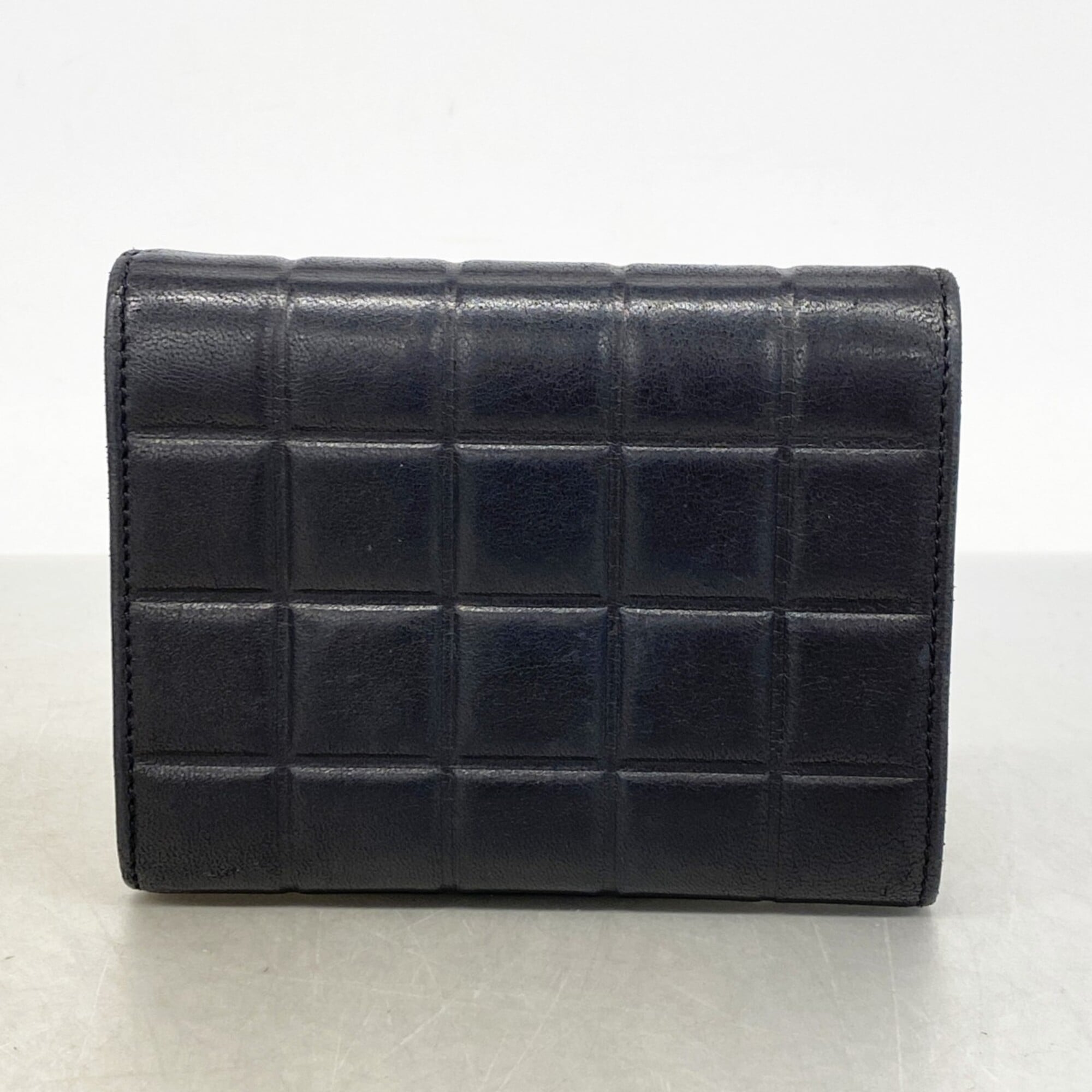 Chanel Black Leather Wallet (Tri-Fold) (Pre-Owned)