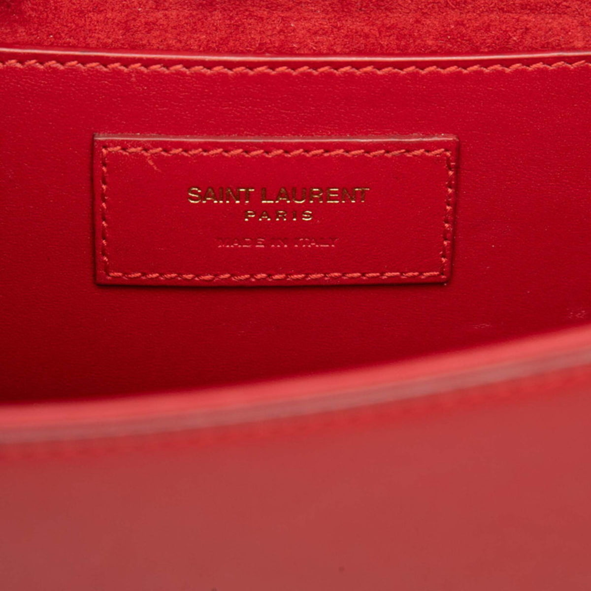 Saint Laurent Red Color Leather Shoulder Bag (Pre-Owned)