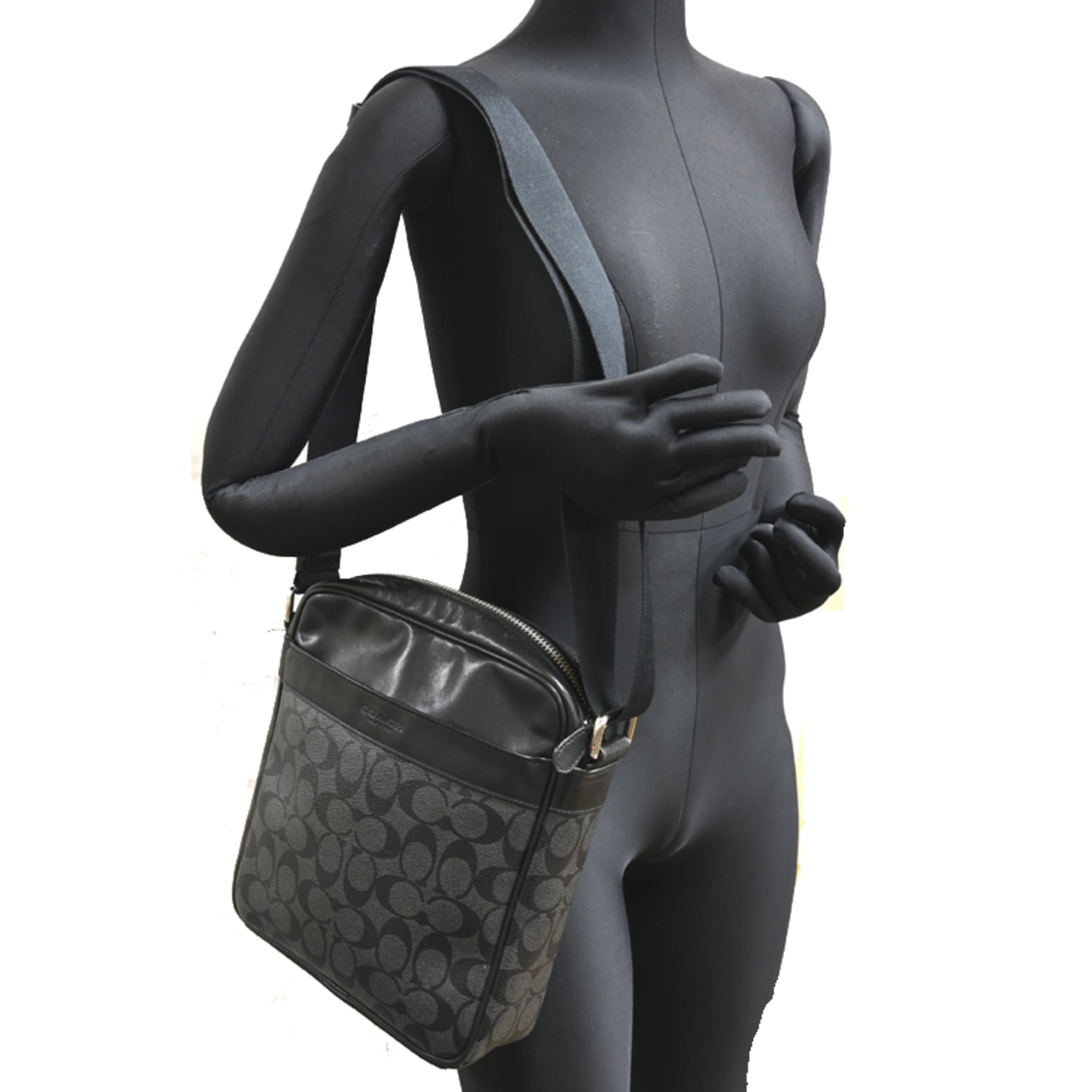 Coach Black Leather Pvc Shoulder Bag (Pre-Owned)