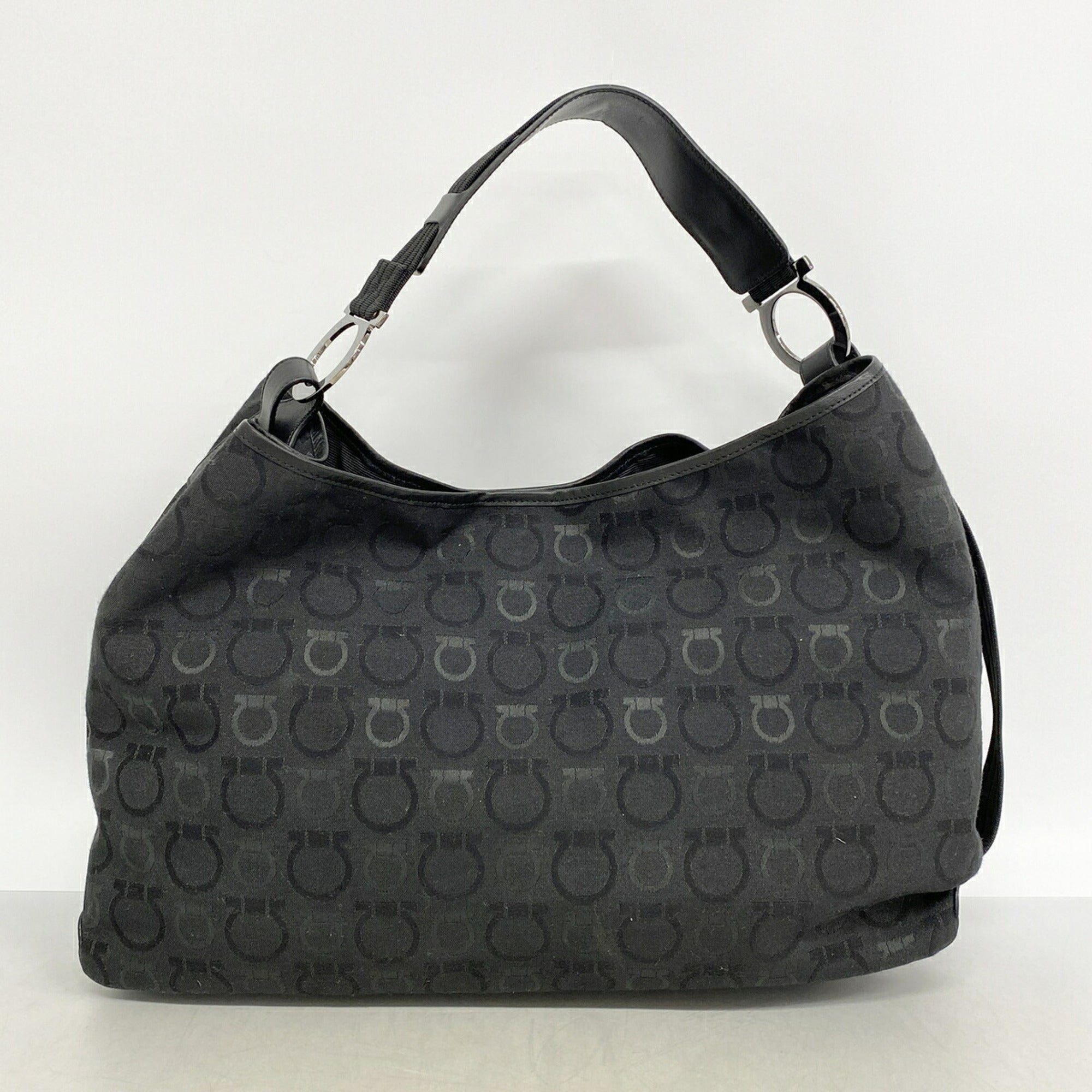 Salvatore Ferragamo Black Nylon Canvas Tote Bag (Pre-Owned)