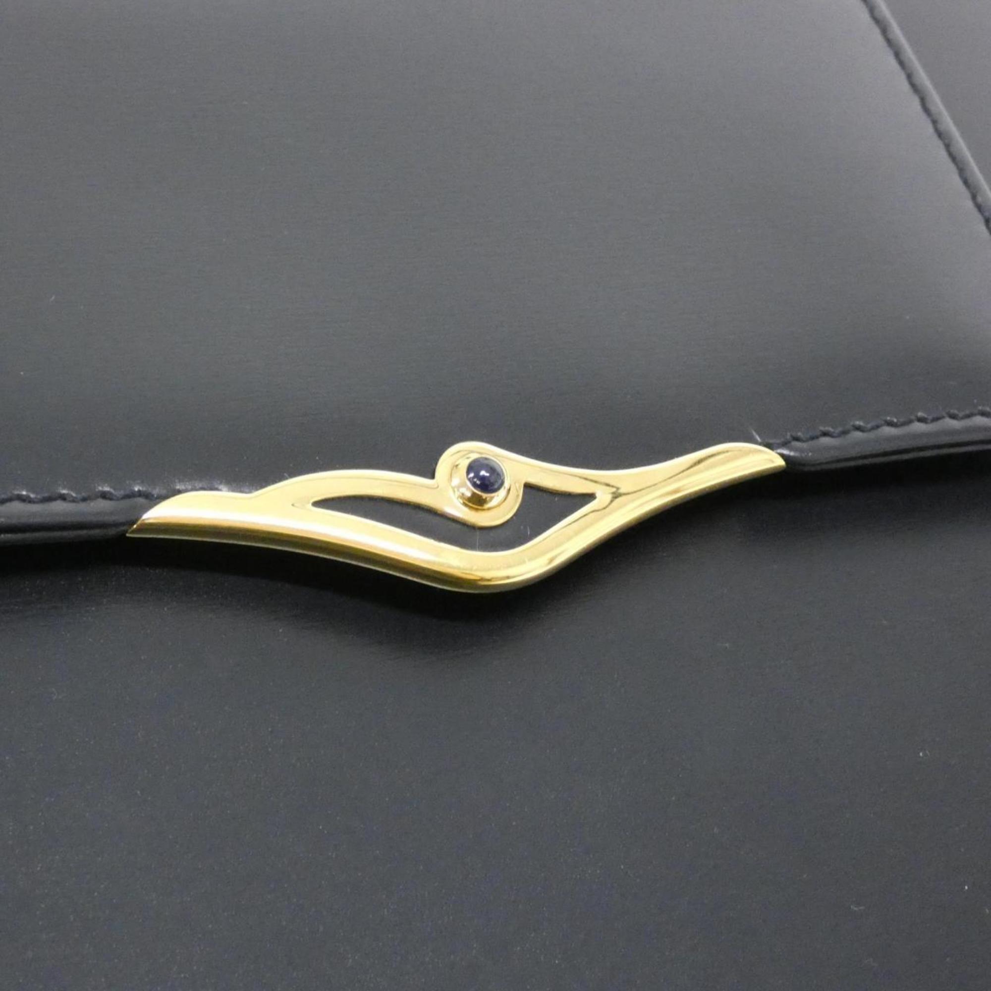 Cartier Navy Leather Handbag (Pre-Owned)