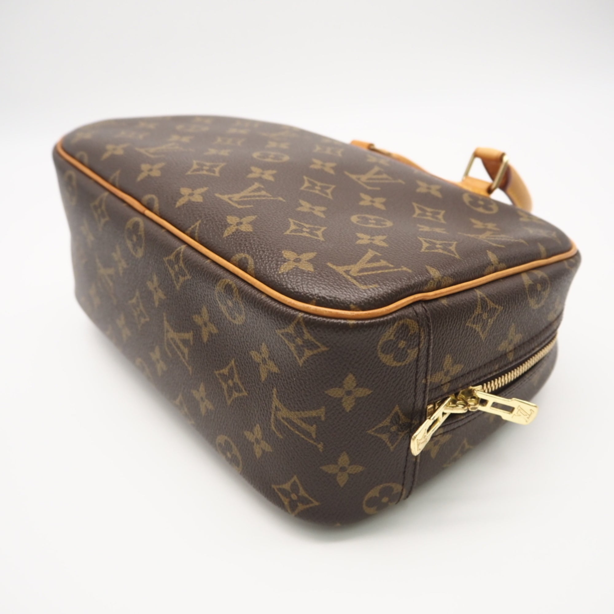 Louis Vuitton Monogram Beige Brown Coated Canvas Leather Handbag (Pre-Owned)