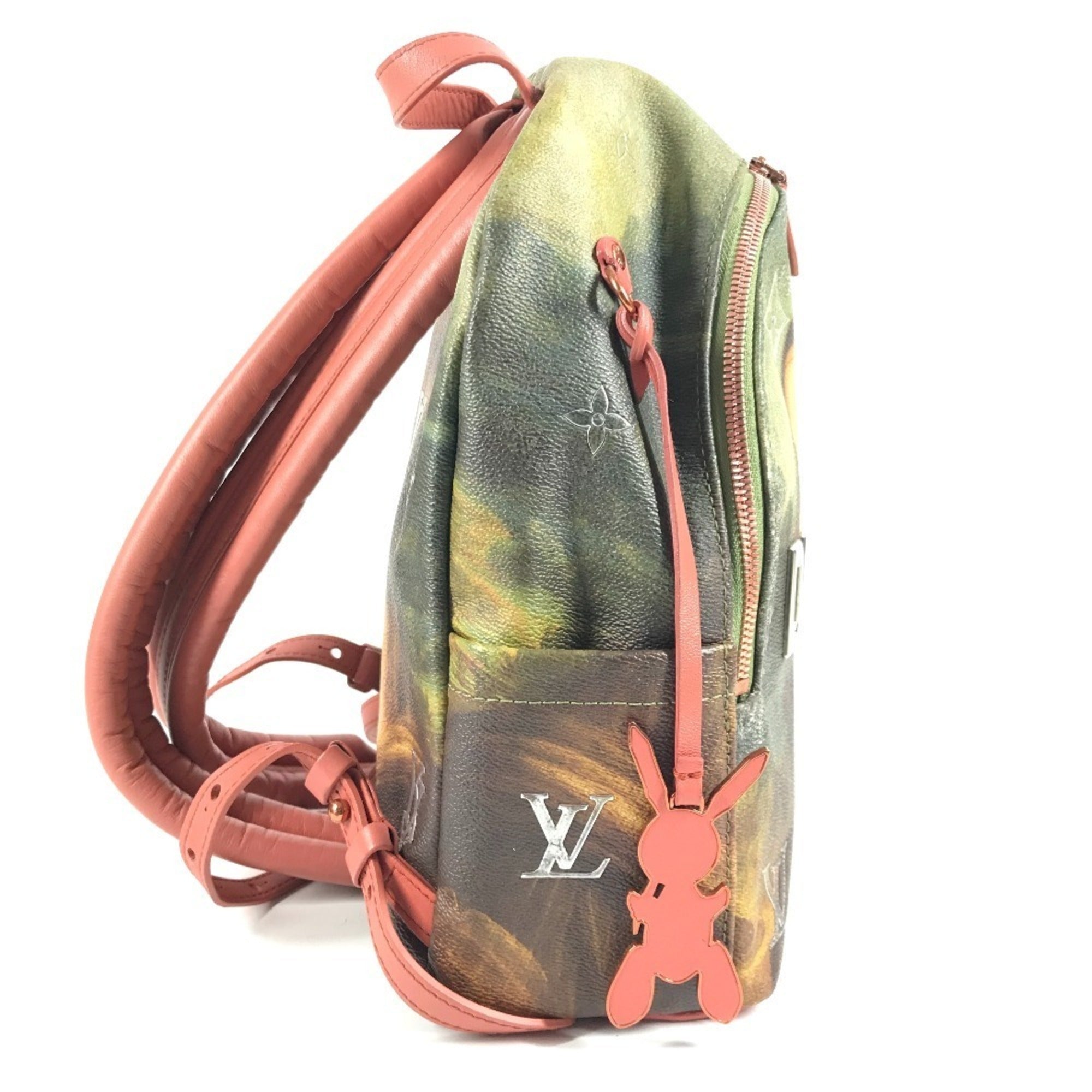 Louis Vuitton Khaki Pink Leather Backpack (Pre-Owned)
