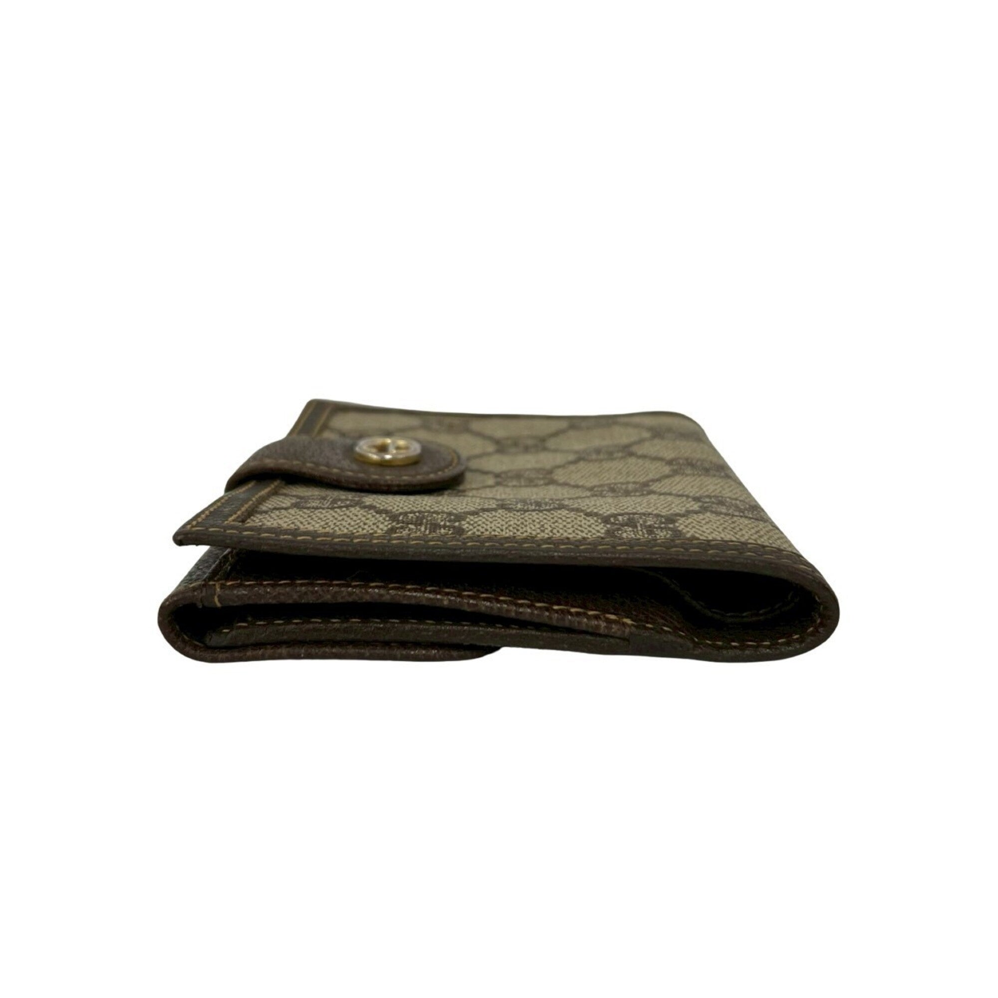 Gucci Brown Canvas Leather Wallet (Bi-Fold) (Pre-Owned)