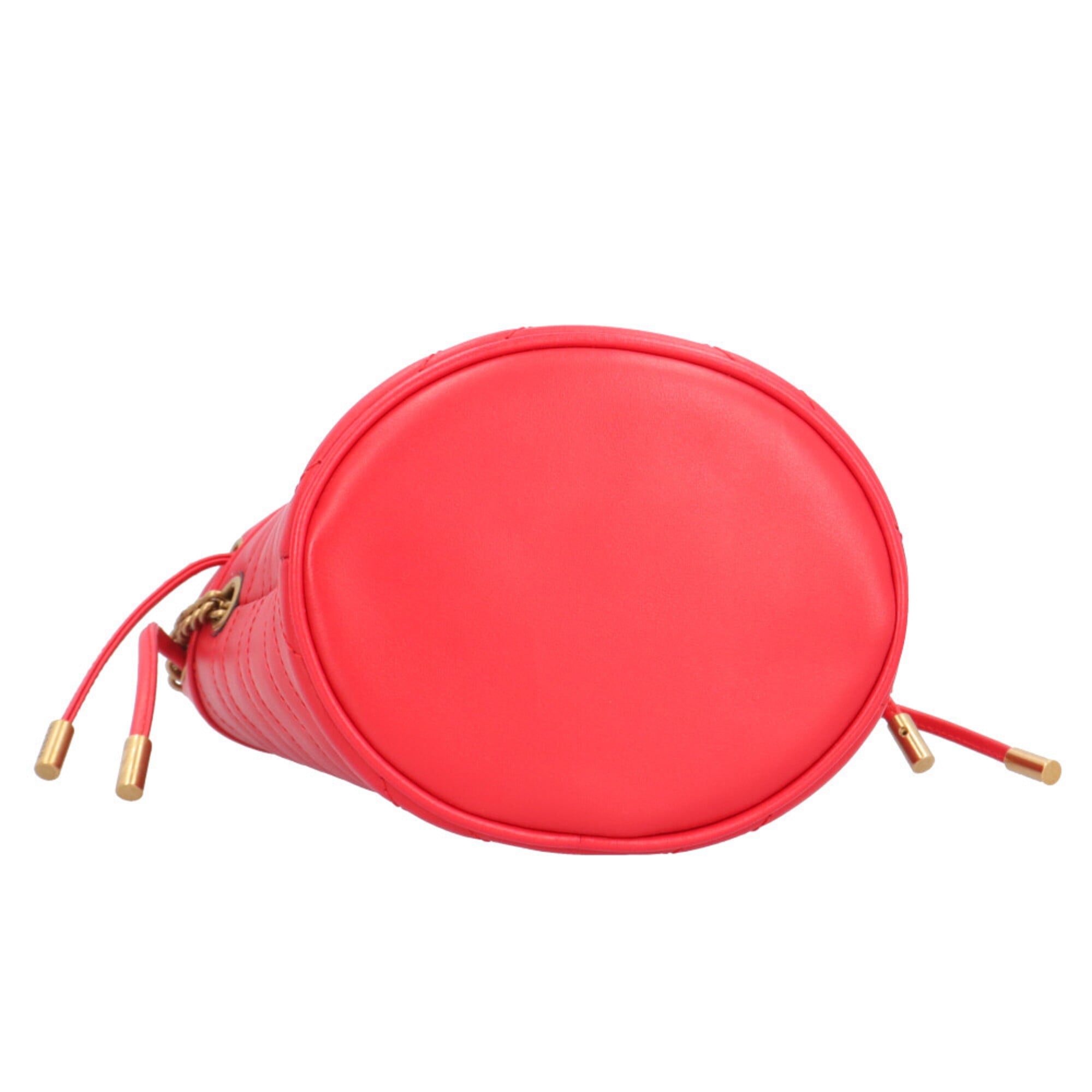 Gucci Gg Marmont Red Color Leather Shoulder Bag (Pre-Owned)