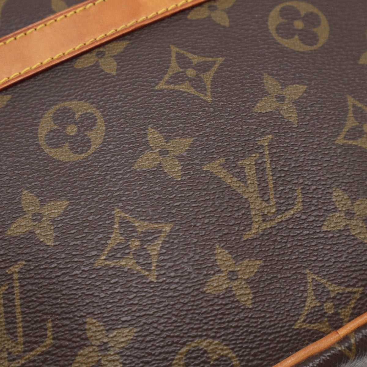 Louis Vuitton Monogram Beige Brown Coated Canvas Leather Clutch Bag (Pre-Owned)