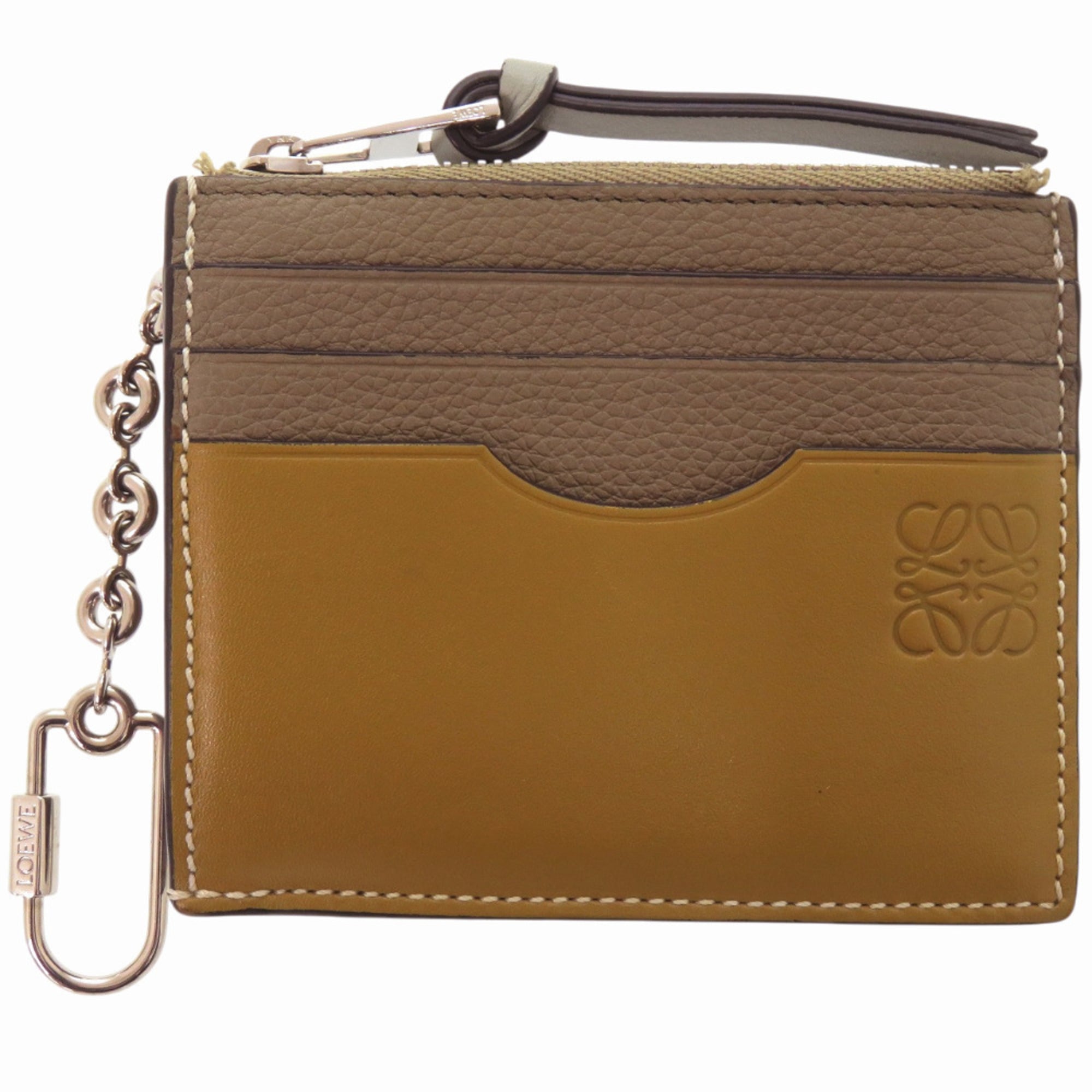 Loewe Khaki Leather Coin Purse/Coin Case (Pre-Owned)