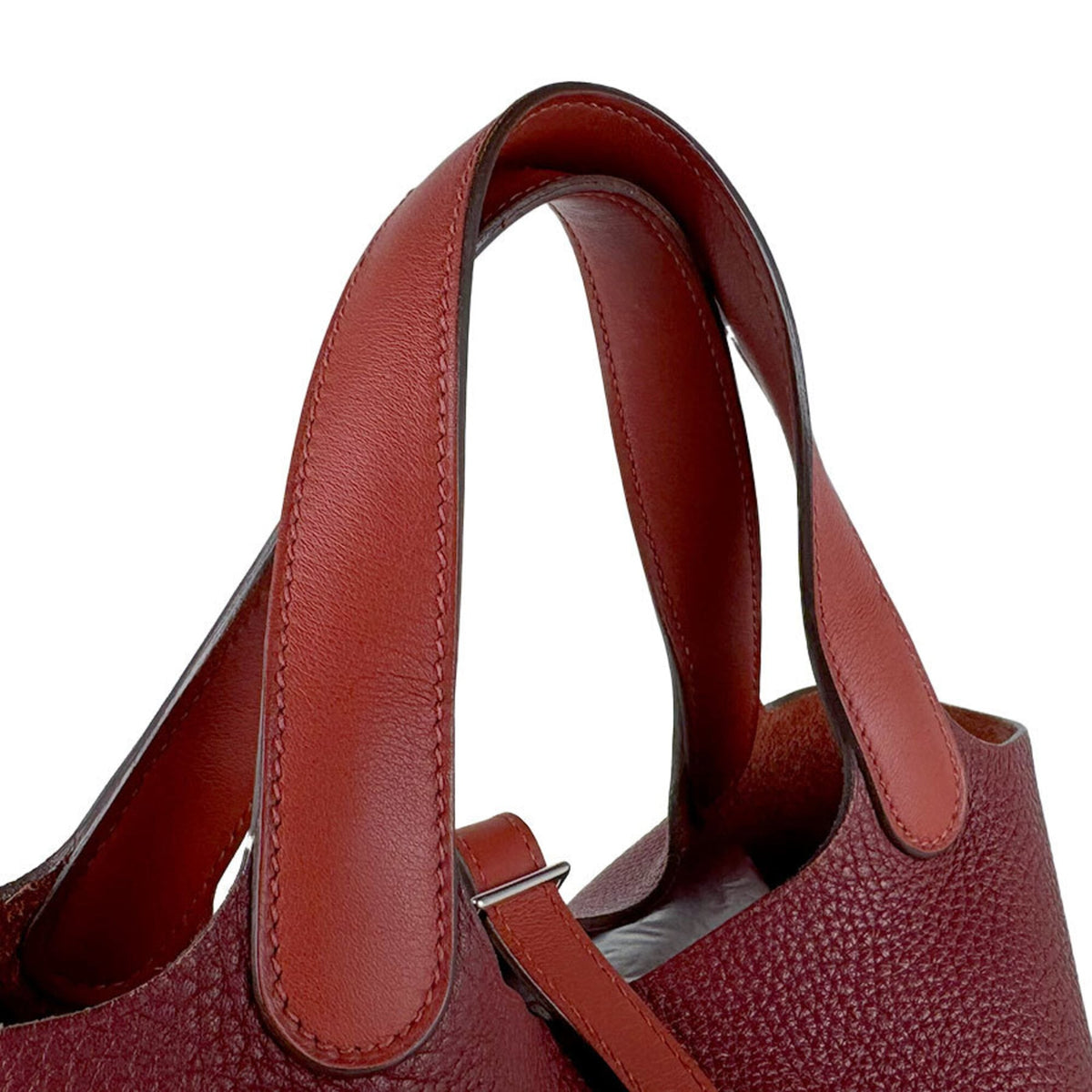 Hermes Brique Rouge H Taurillon Clemence Leather Handbag (Pre-Owned)
