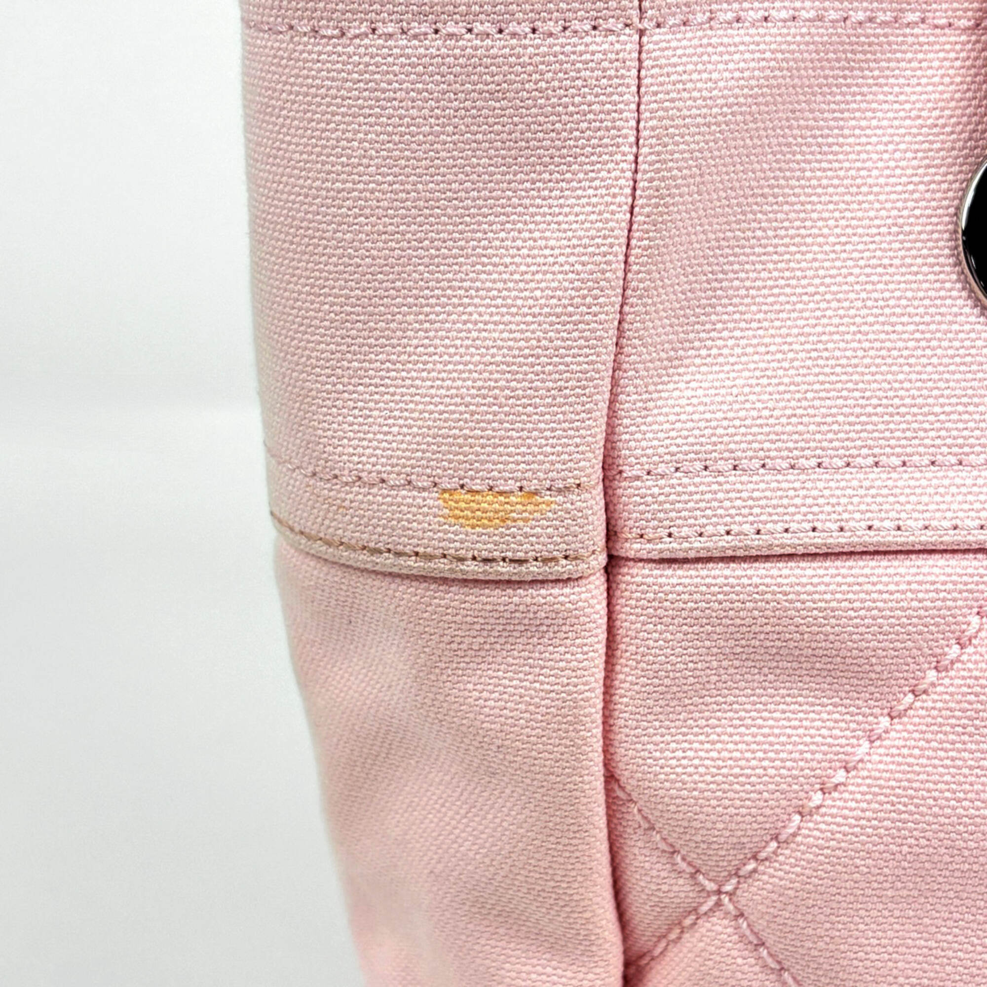 Chanel Pink Canvas Leather Tote Bag (Pre-Owned)